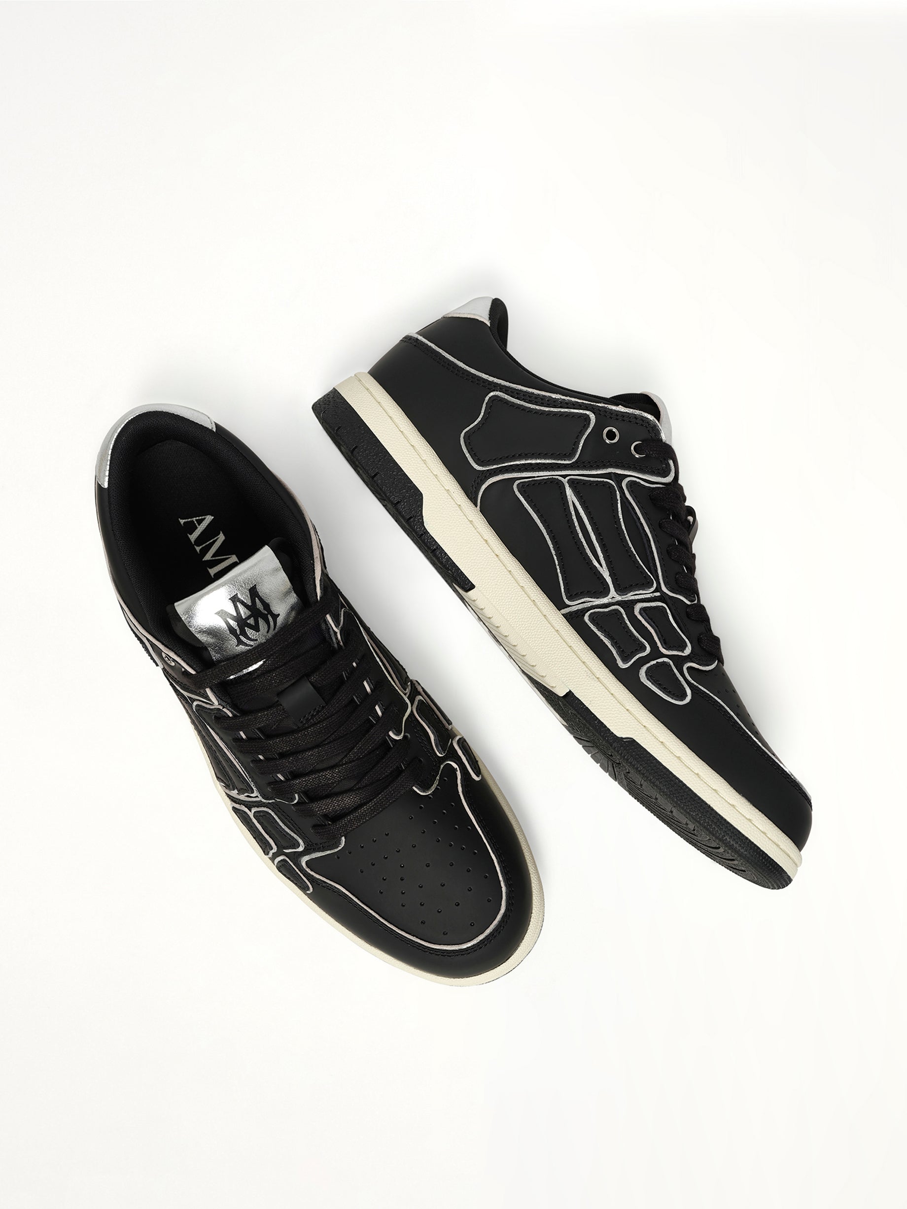 Skel Top Low Contrast Sneaker in Black Top View | AMIRI