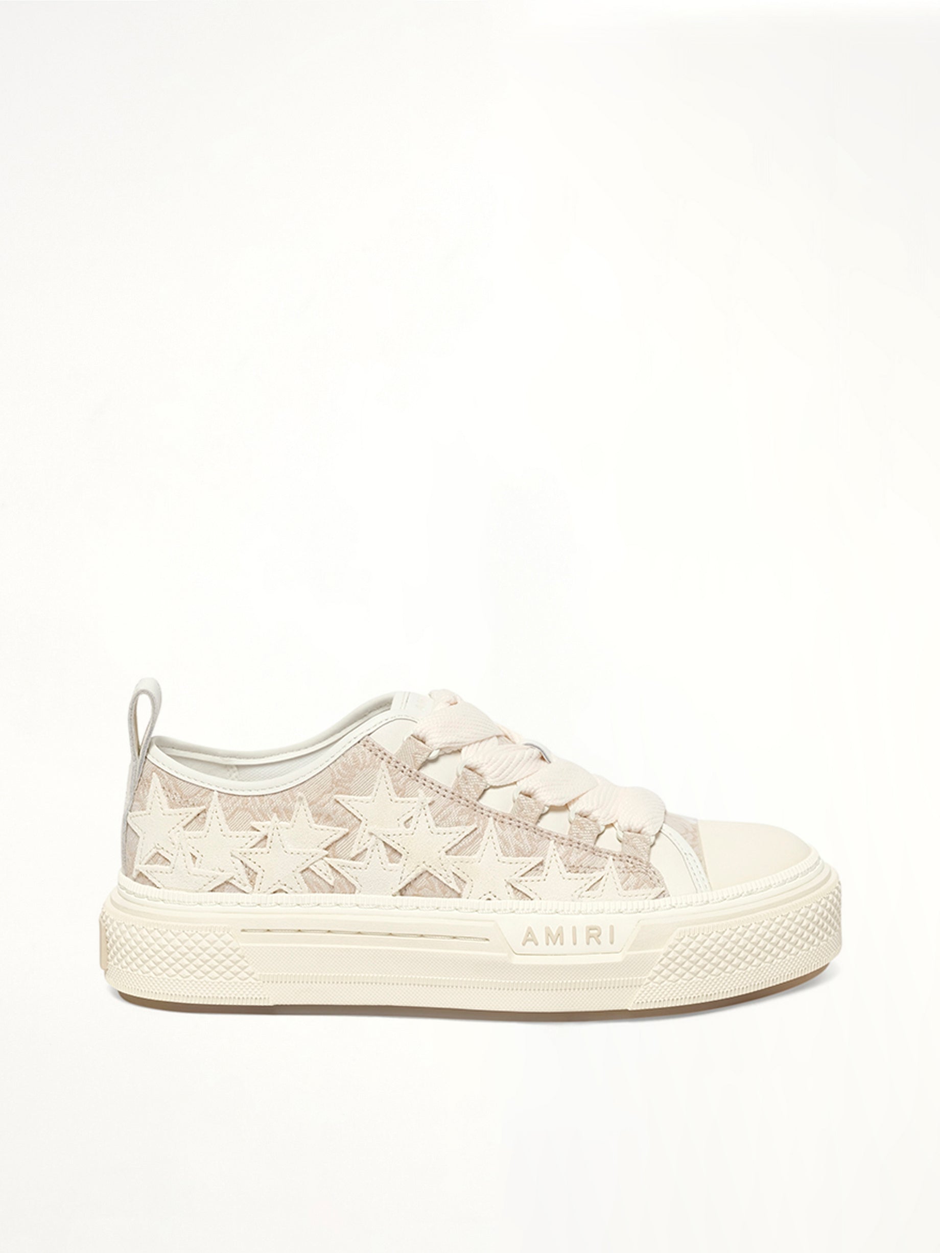 MA Quad Stars Court Low in Alabaster Side View | AMIRI