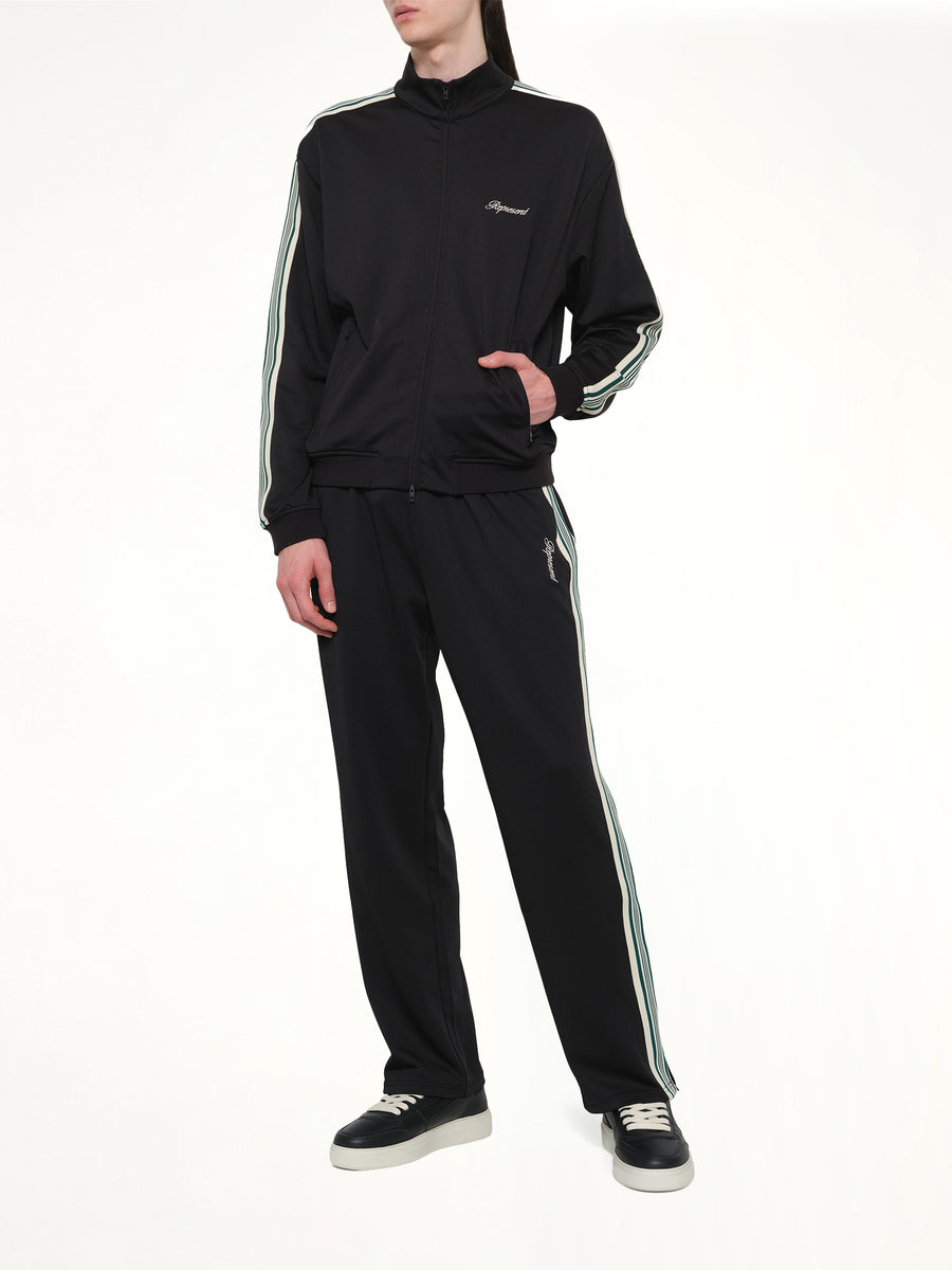 Taped Track Jacket in Jet Black