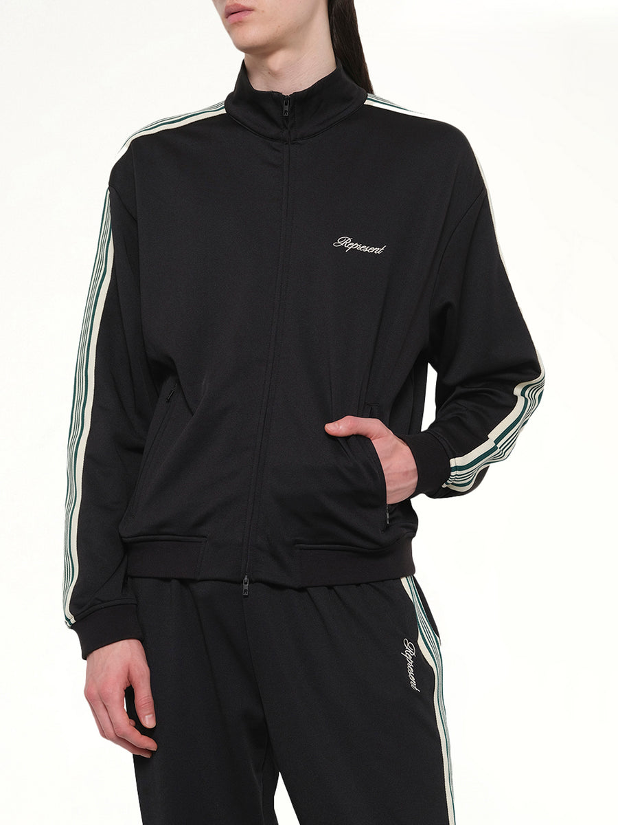Taped Track Jacket in Jet Black