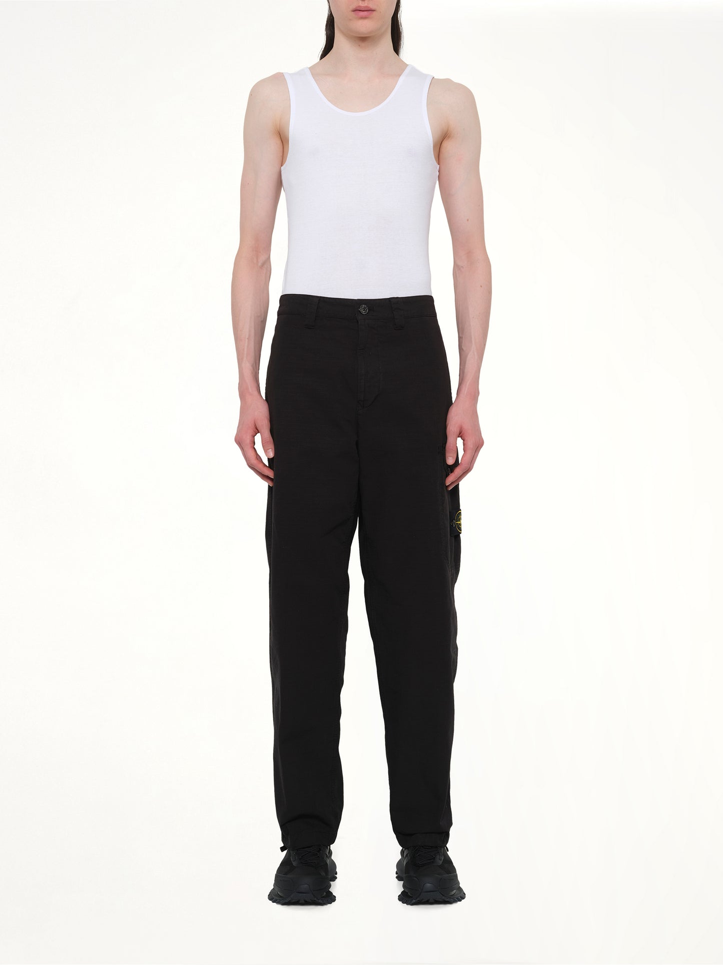 3100011 Organic Cotton Ripstop Trousers in Black