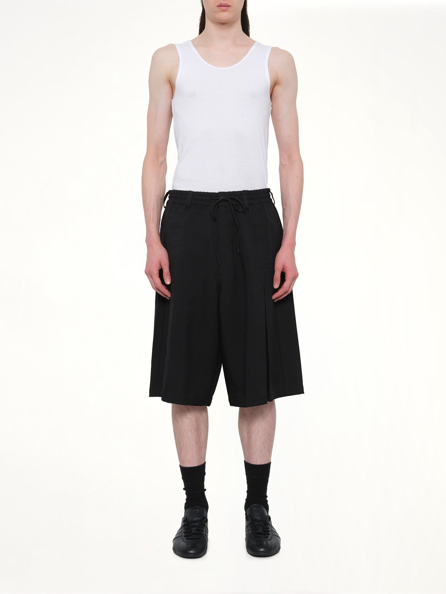 Pleated Shorts in Black