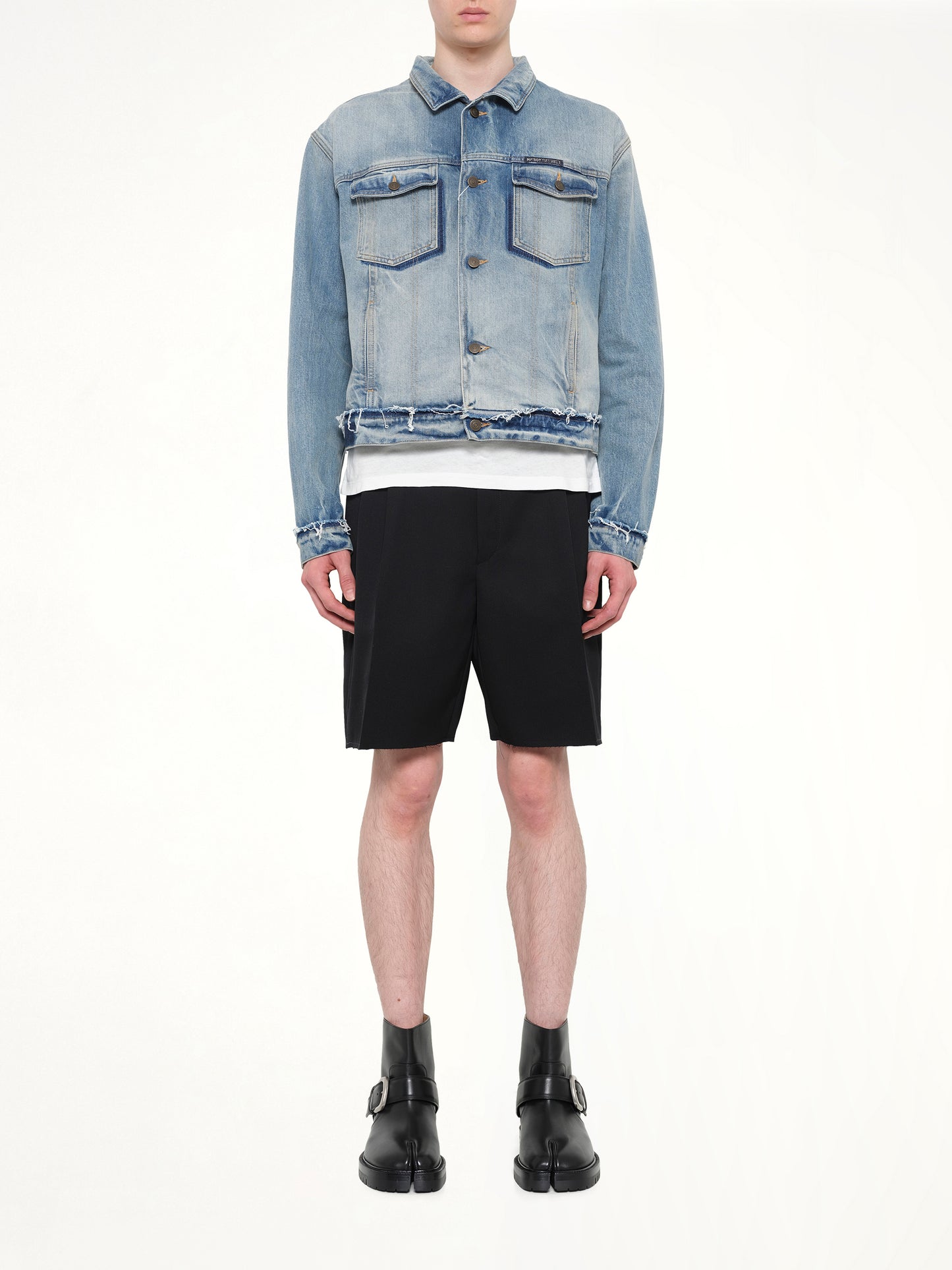 Washed Denim Jacket in Blue