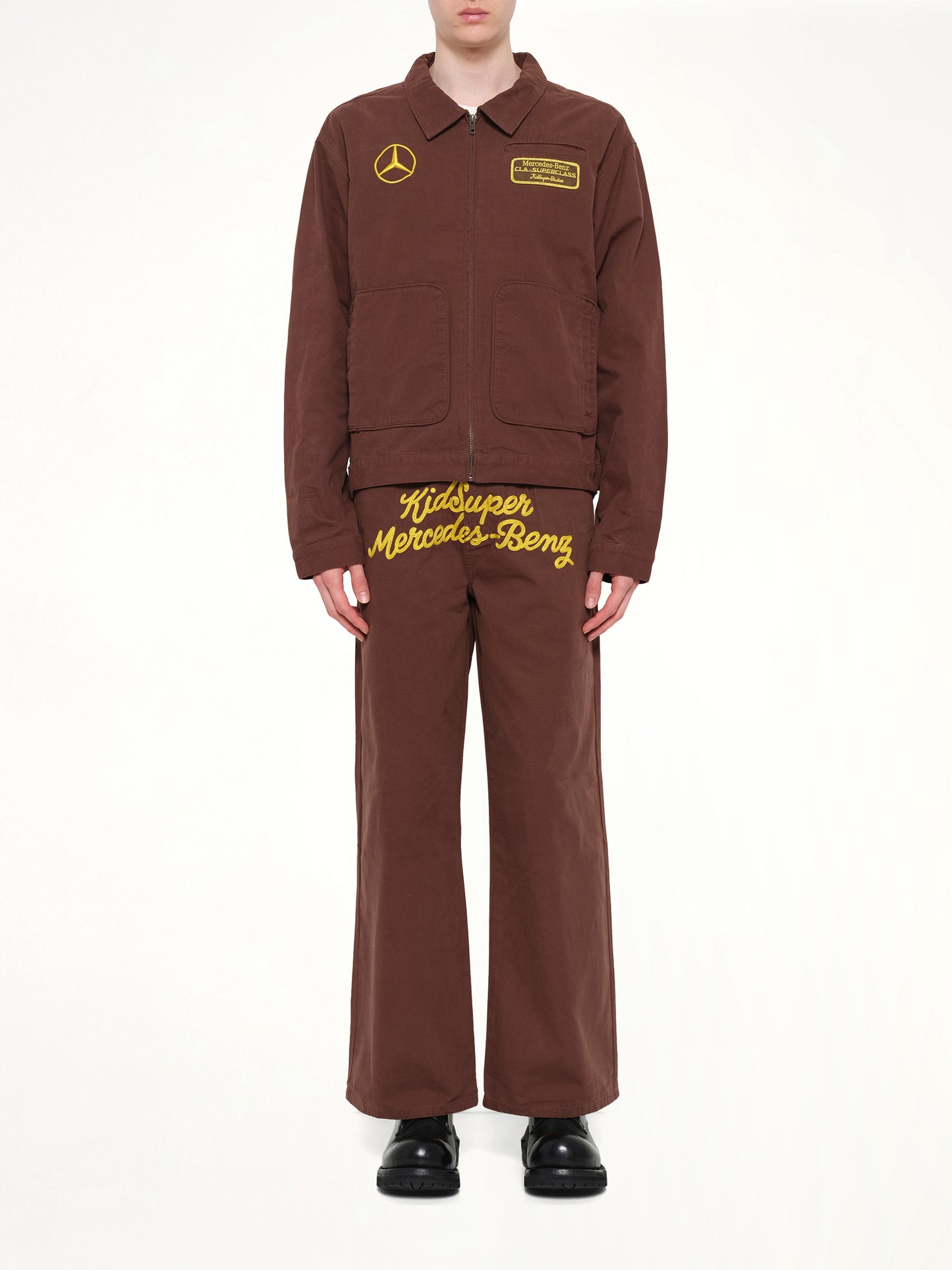 Kidsuper X Mercedes Benz Work Jacket in Brown