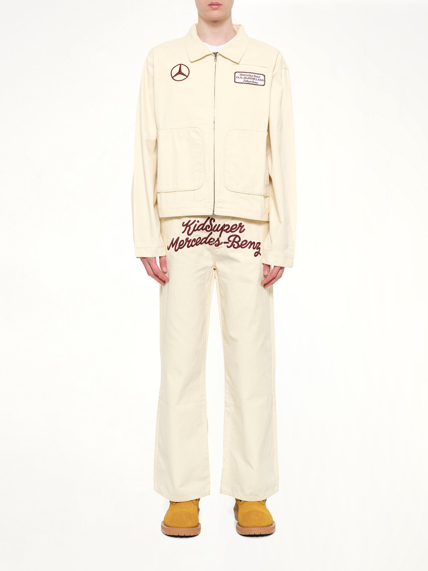 Kidsuper X Mercedes Benz Work Jacket in Cream