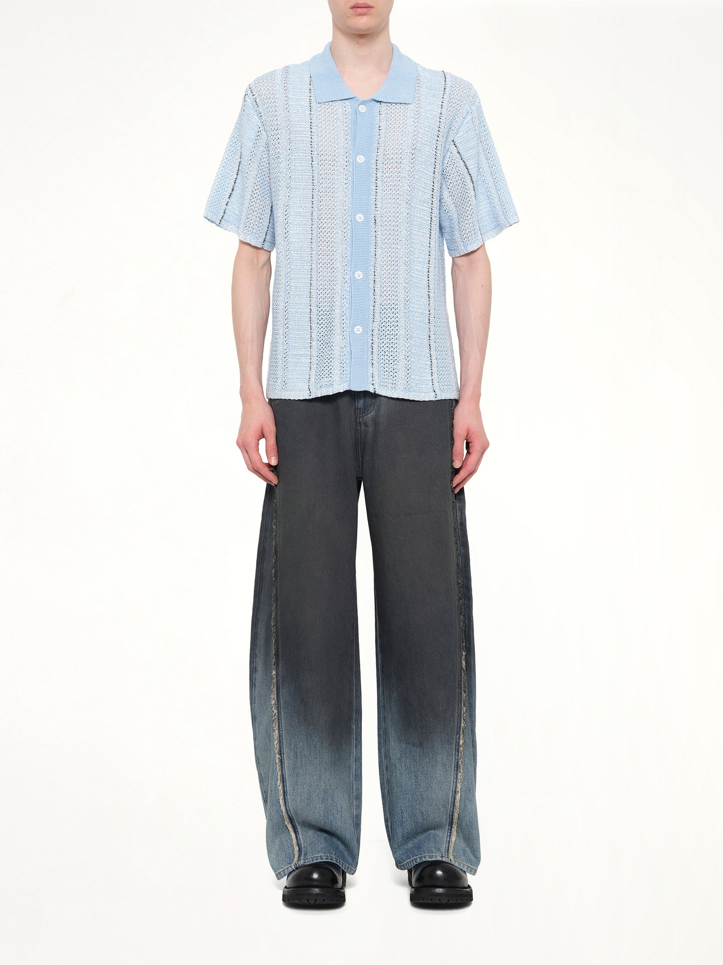 Knited Shirt in Blue Check