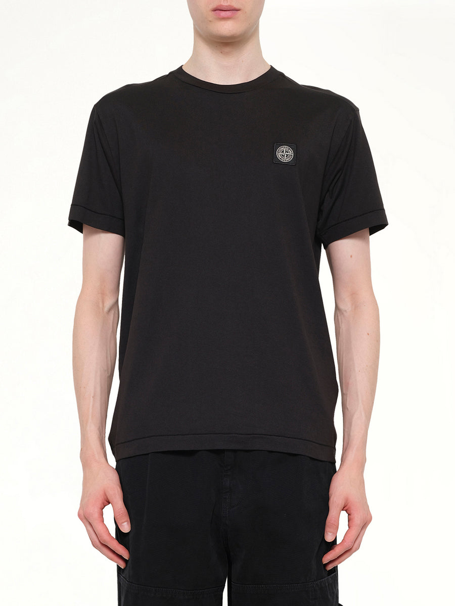 2100027 Cotton Compass Patch T-Shirt in Black