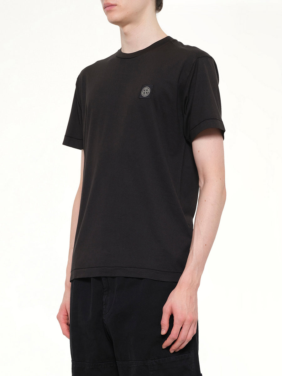 2100027 Cotton Compass Patch T-Shirt in Black