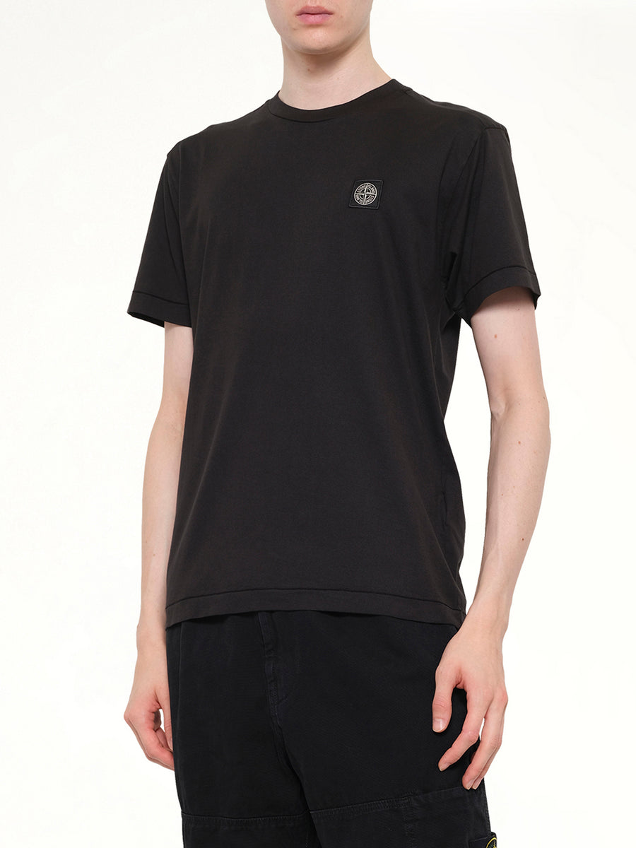 2100027 Cotton Compass Patch T-Shirt in Black