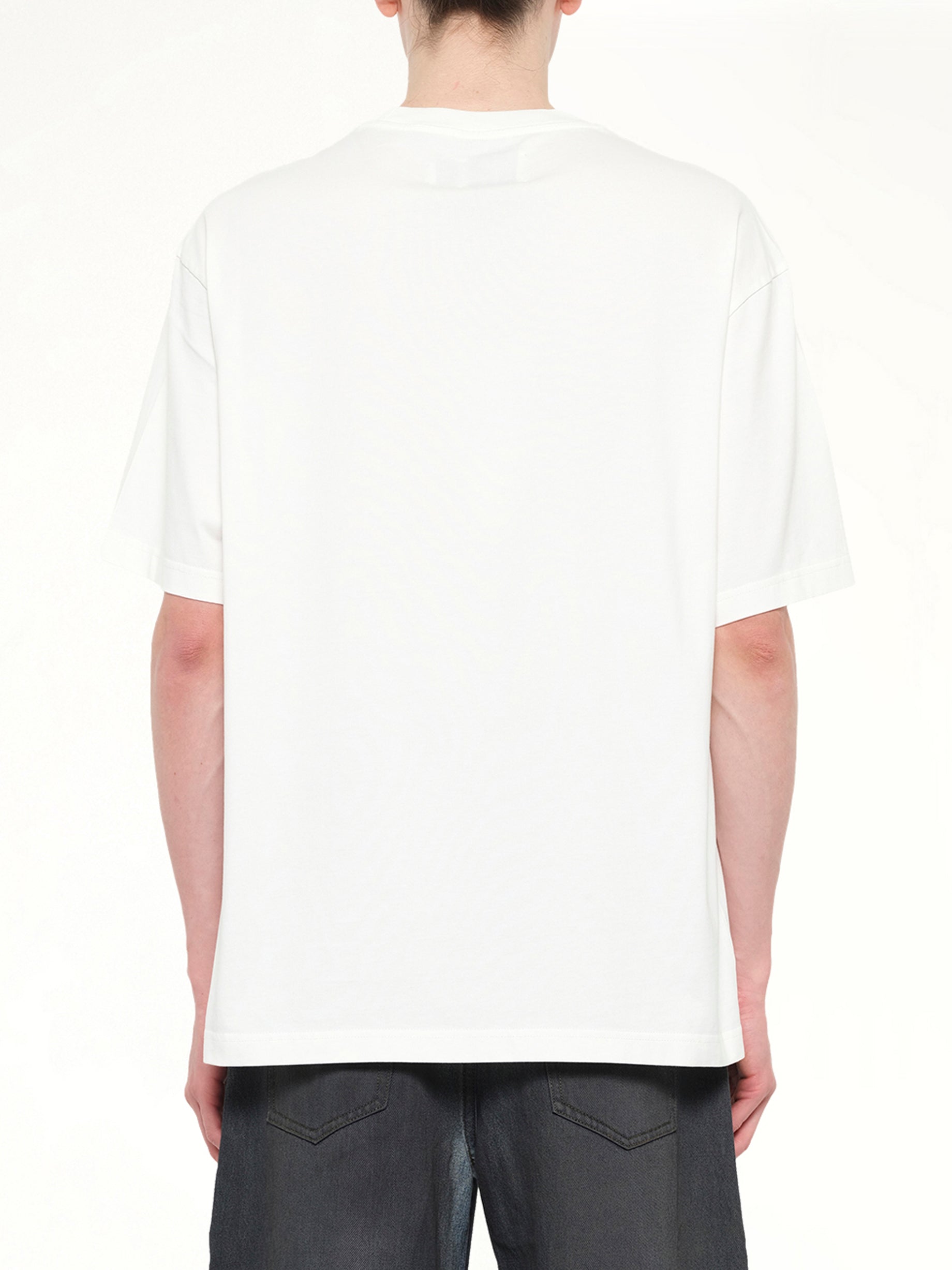 Spray Painted Plants Dye T-Shirt in White