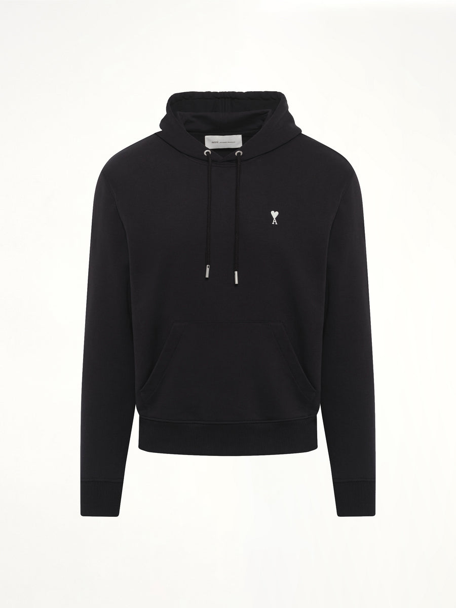 Contrasted Ami De Coeur Hoodie in Black