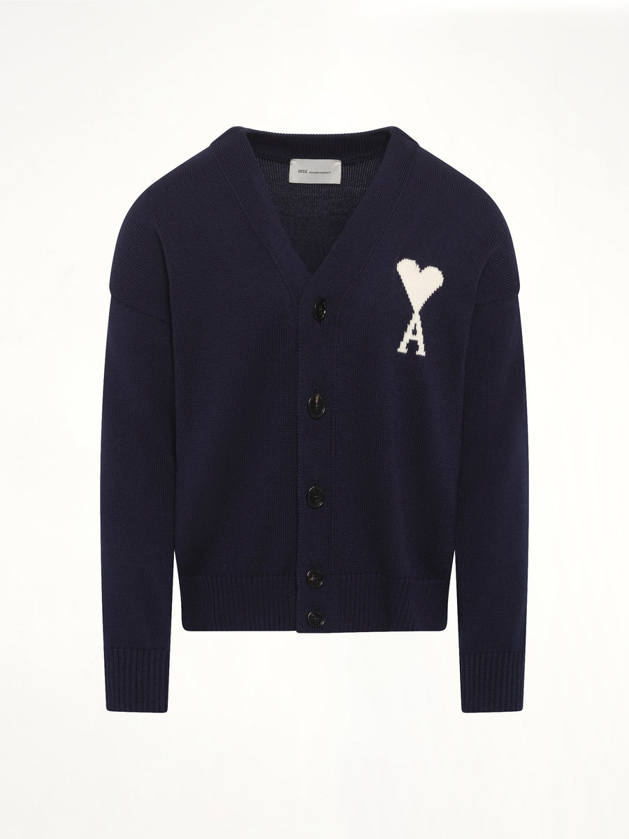 Contrasted Ami De Coeur Cardigan in Navy