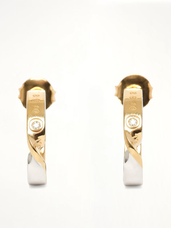 Lab-Grown Diamond Numbers Earrings 4mm in Gold Coated Silver