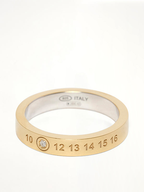 Lab-Grown Diamond Number Ring 4mm in Gold Coated Silver