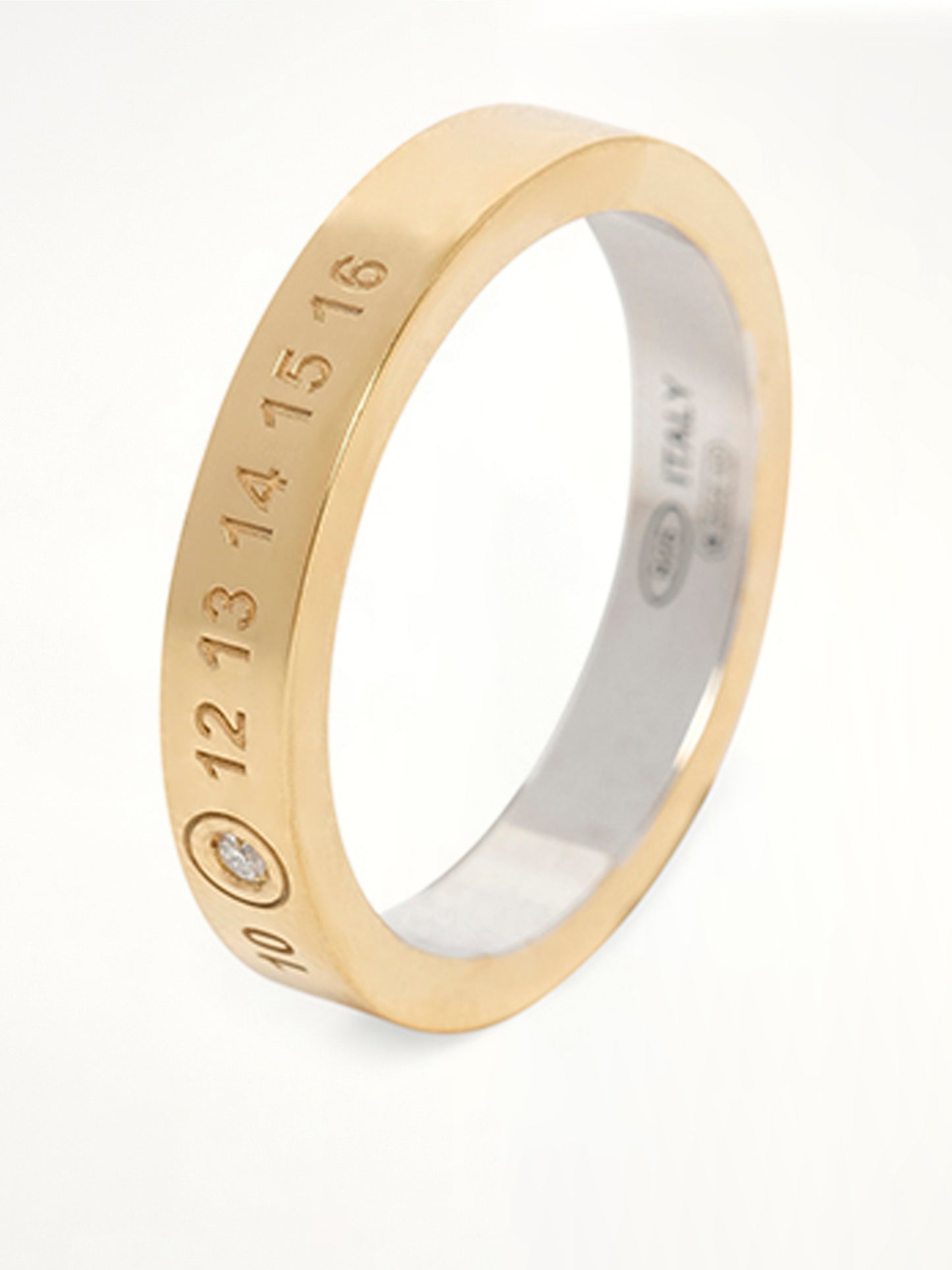 Lab-Grown Diamond Number Ring 4mm in Gold Coated Silver