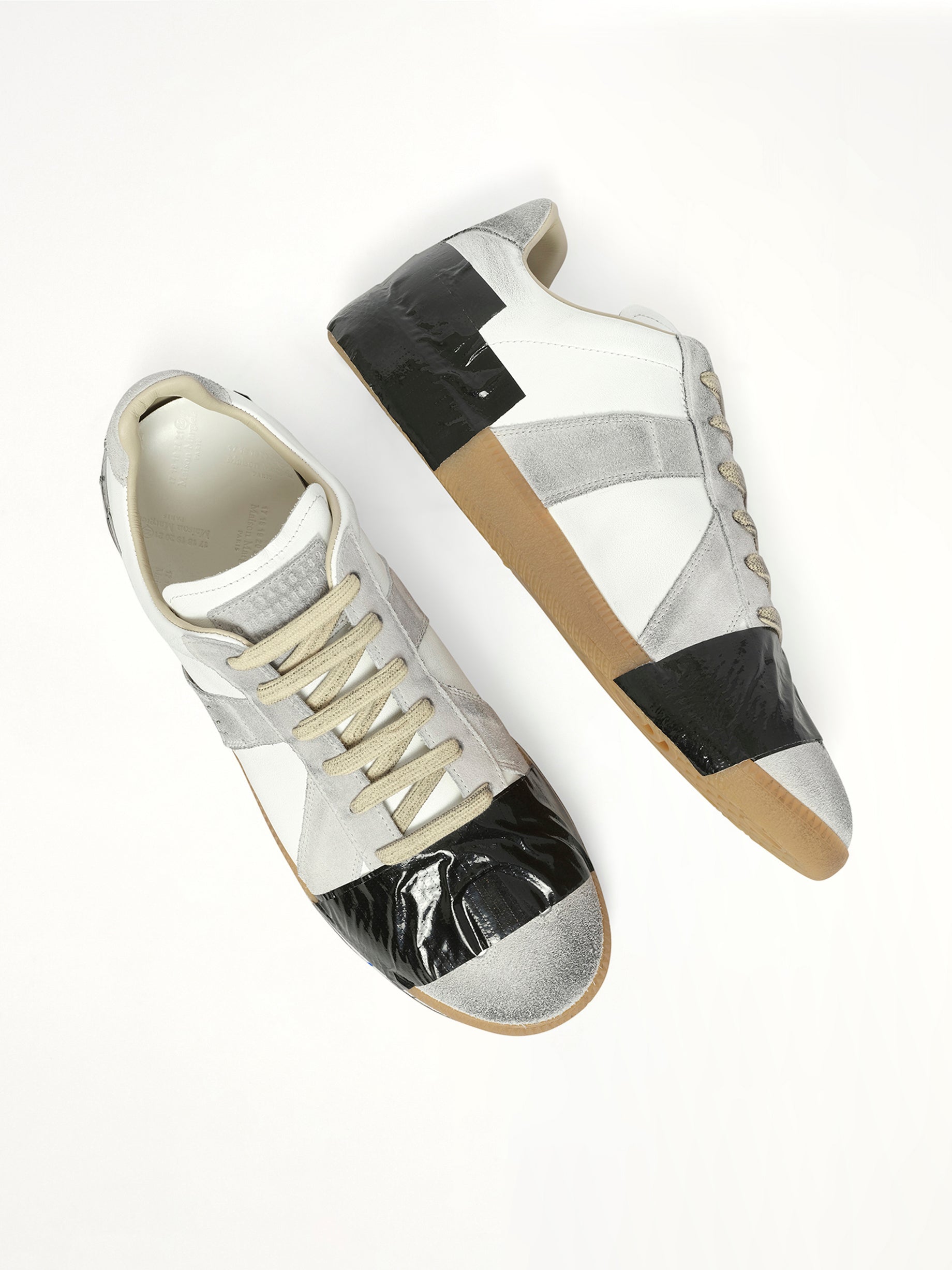 Replica Tape Sneaker in Off White/Black Top View | MAISON MARGIELA