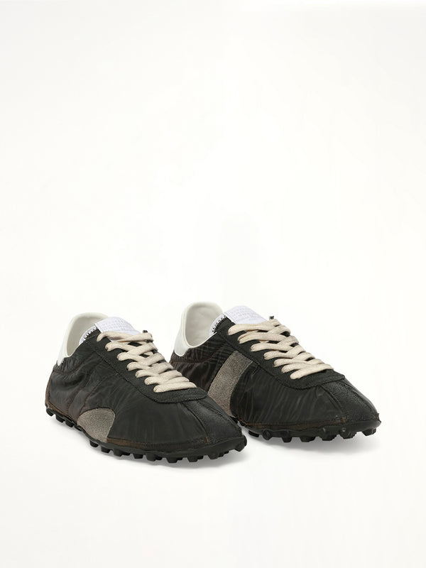 Sprinters Low Sneaker in Dusty Green/Black Front View | MAISON MARGIELA