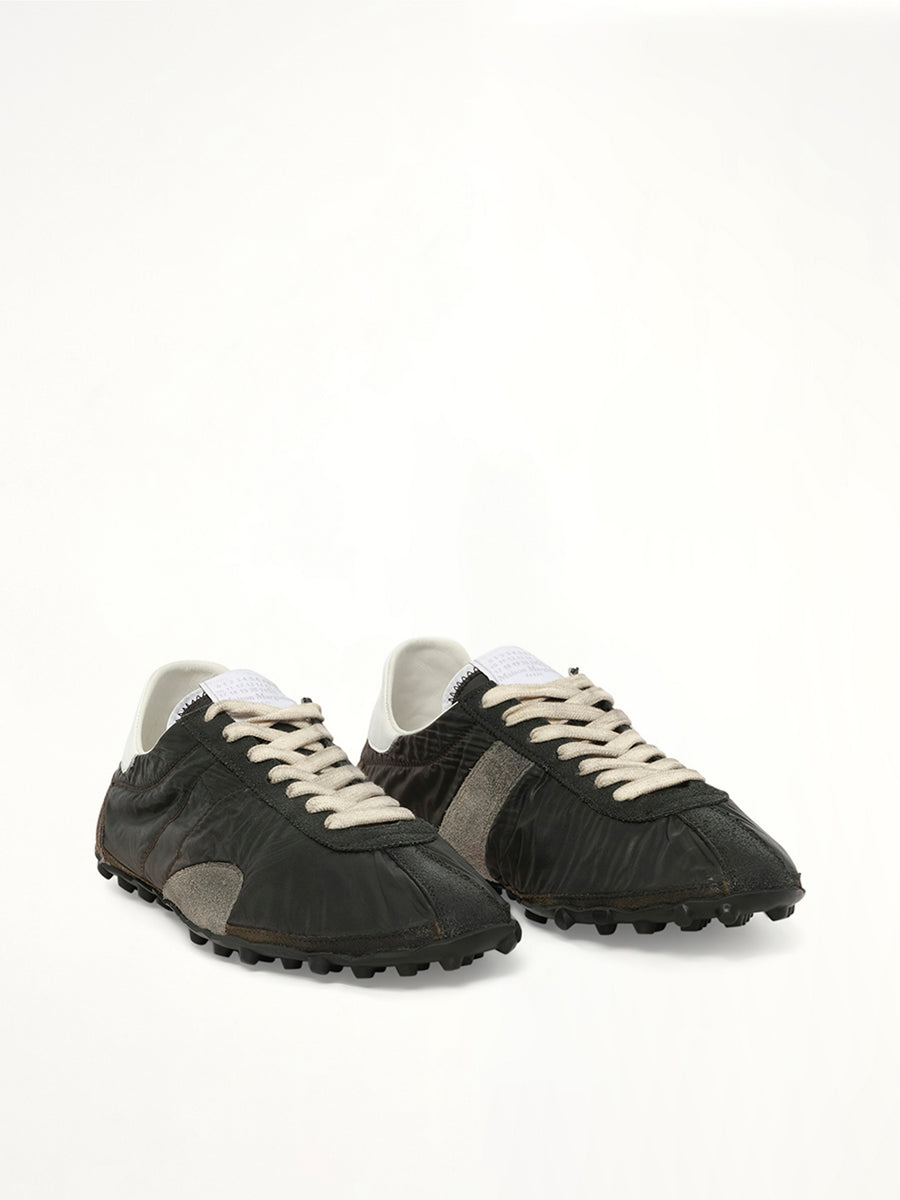 Sprinters Low Sneaker in Dusty Green/Black Front View | MAISON MARGIELA