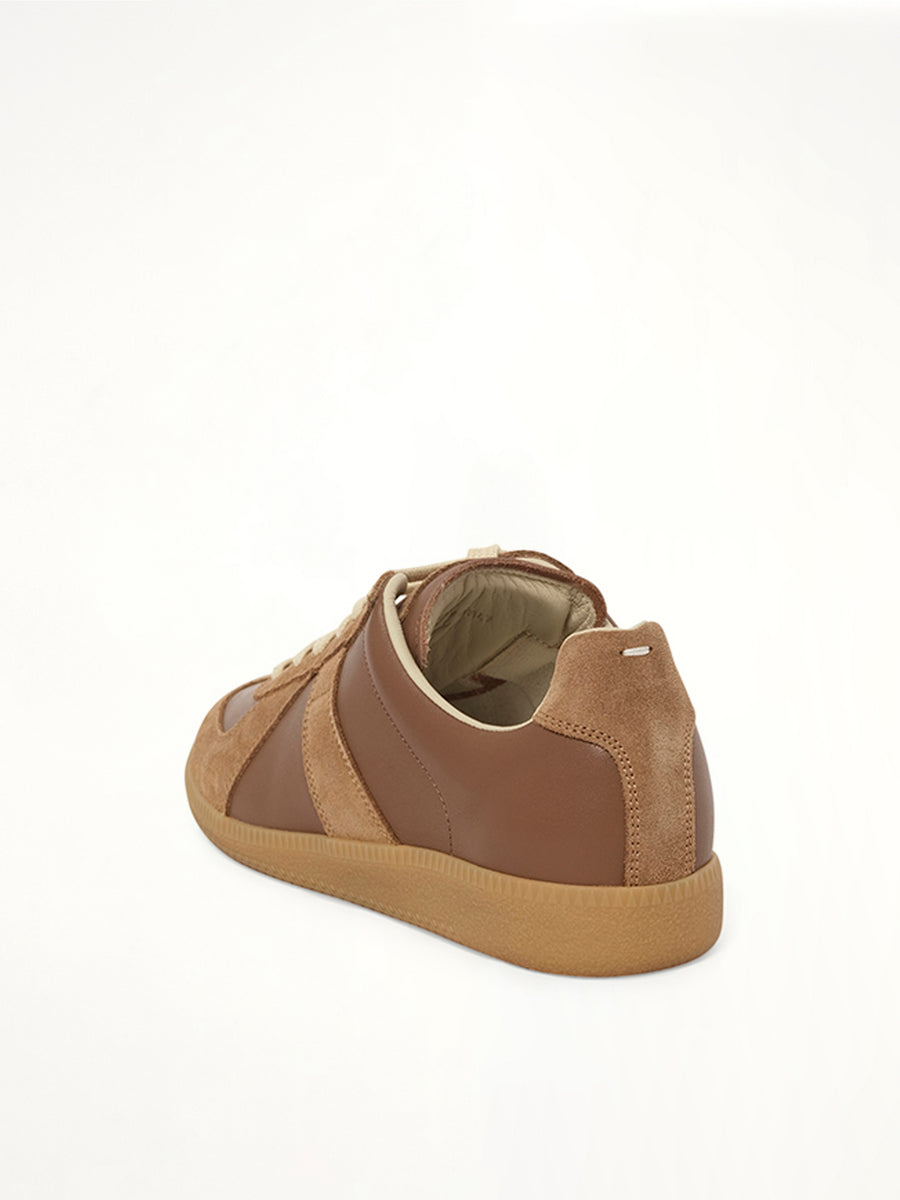 Replica Leather Sneaker in Emperador Back View | MAISON MARGIELA