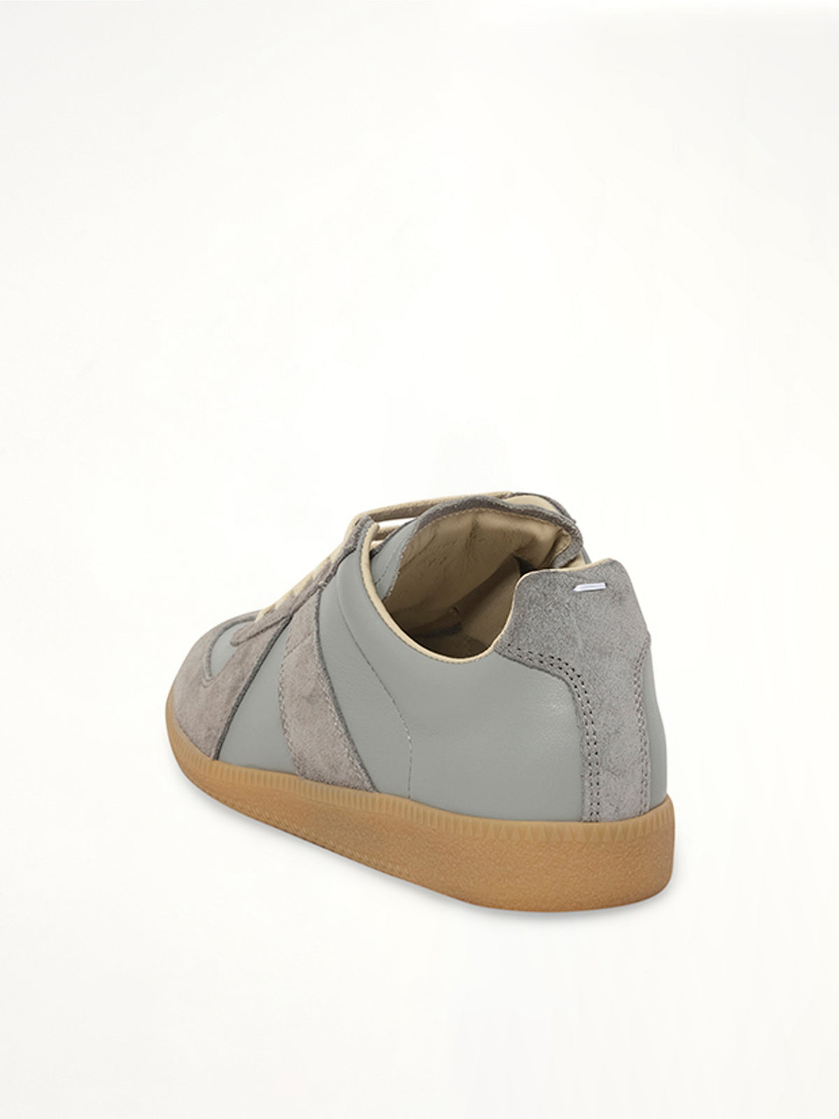Replica Leather Sneaker in Ghost Grey Back View | MAISON MARGIELA