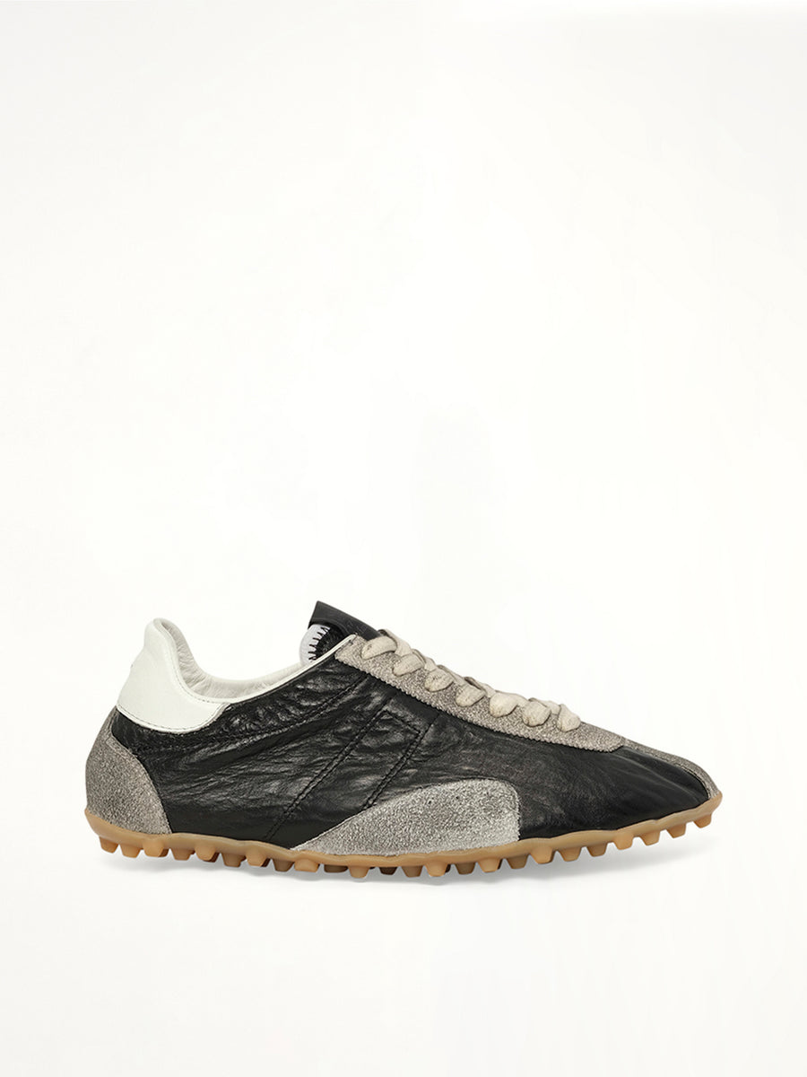 Sprinters Low Sneaker in Black/White/Grey Side View | MAISON MARGIELA
