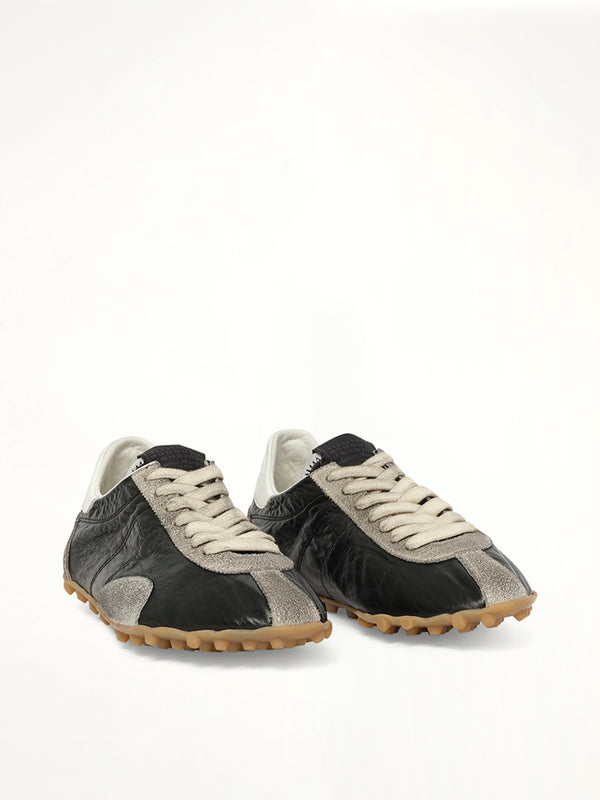 Sprinters Low Sneaker in Black/White/Grey Front View | MAISON MARGIELA