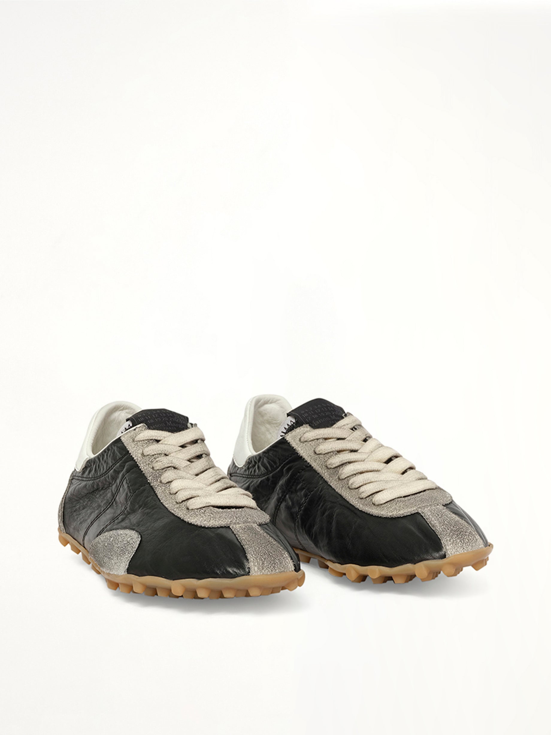 Sprinters Low Sneaker in Black/White/Grey Front View | MAISON MARGIELA