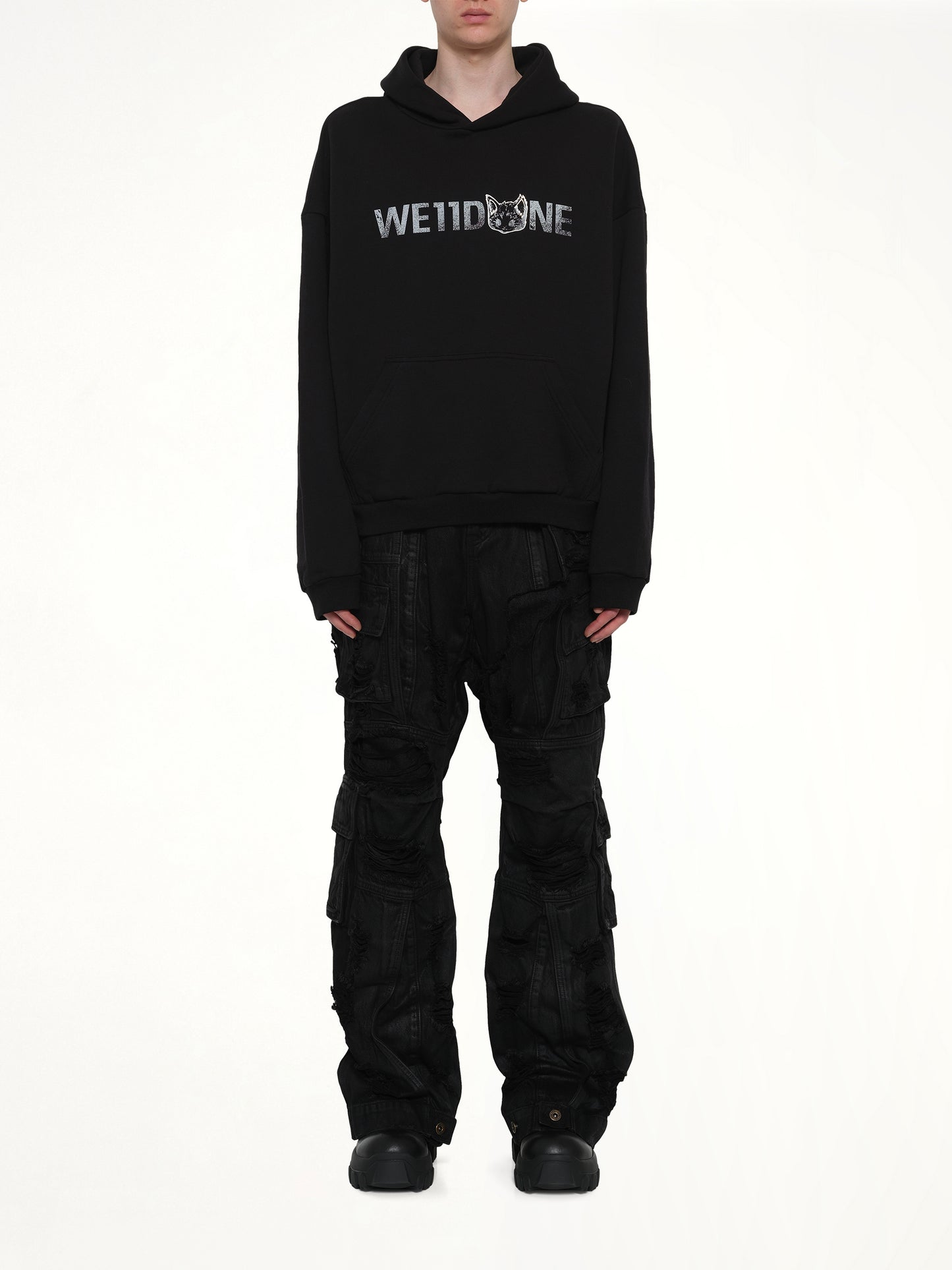 Amber Logo Hoodie in Black