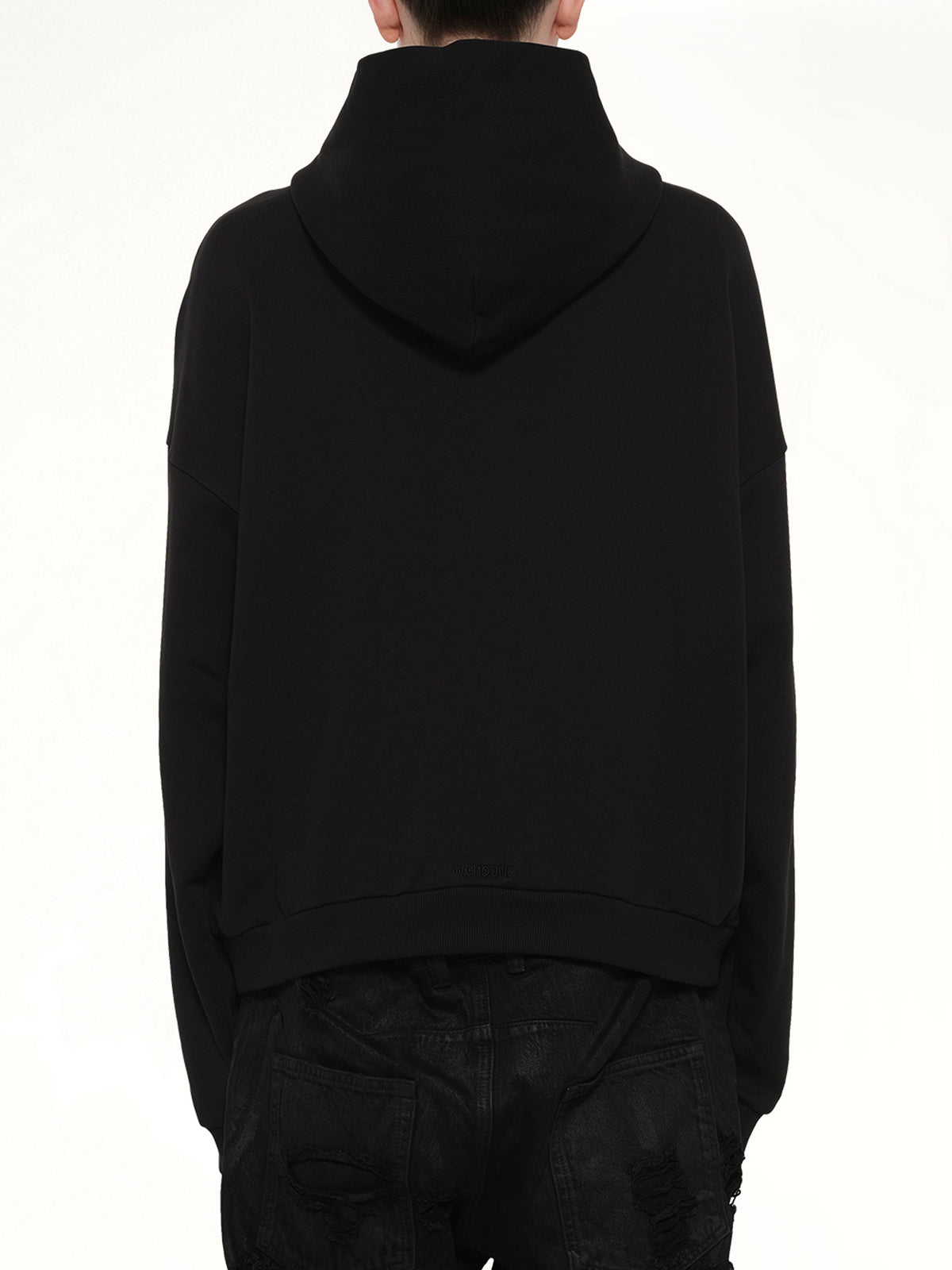 Ribbon Multi-Logo Hoodie in Black