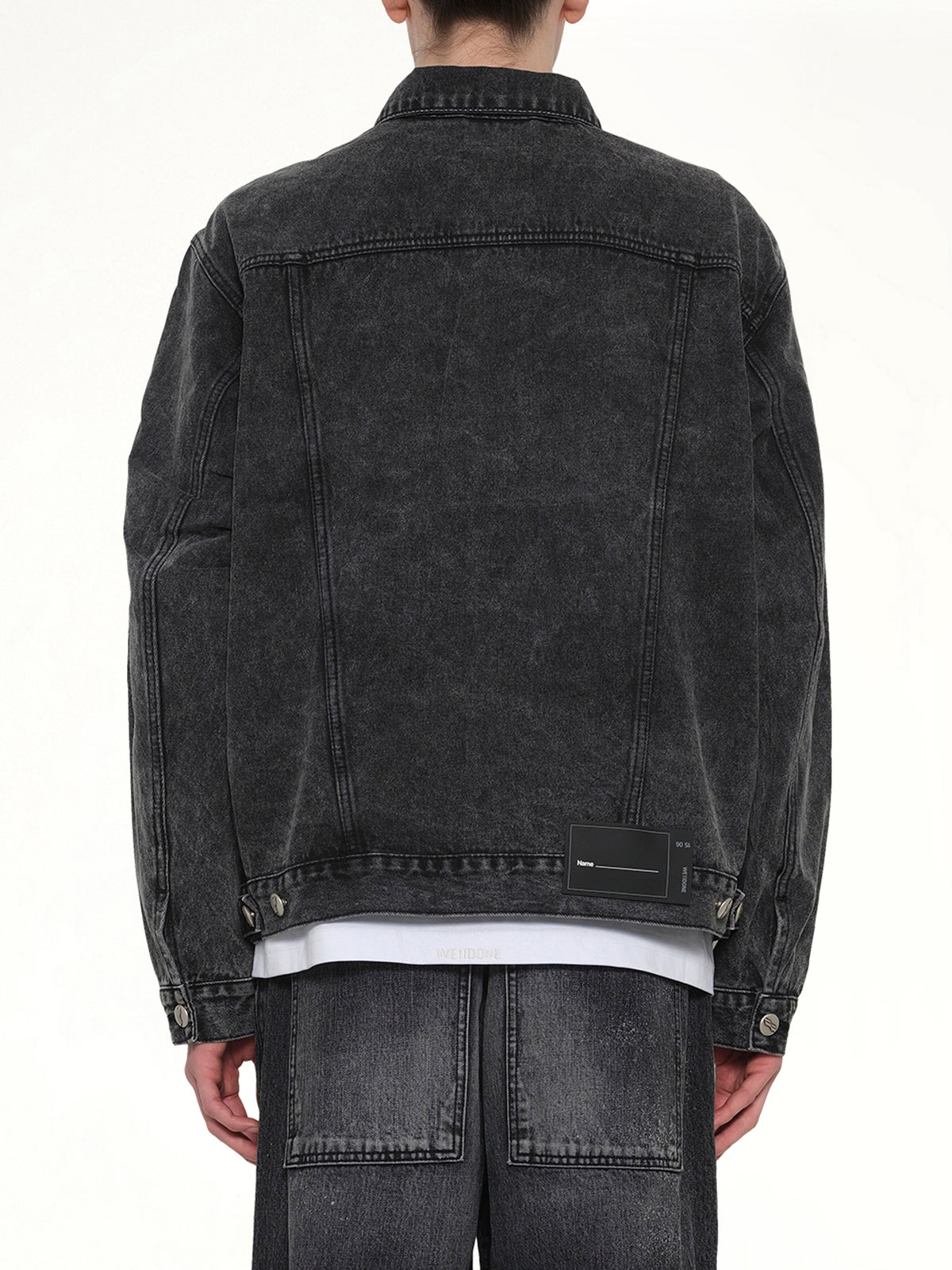 Oversized Denim Jacket in Washed Black