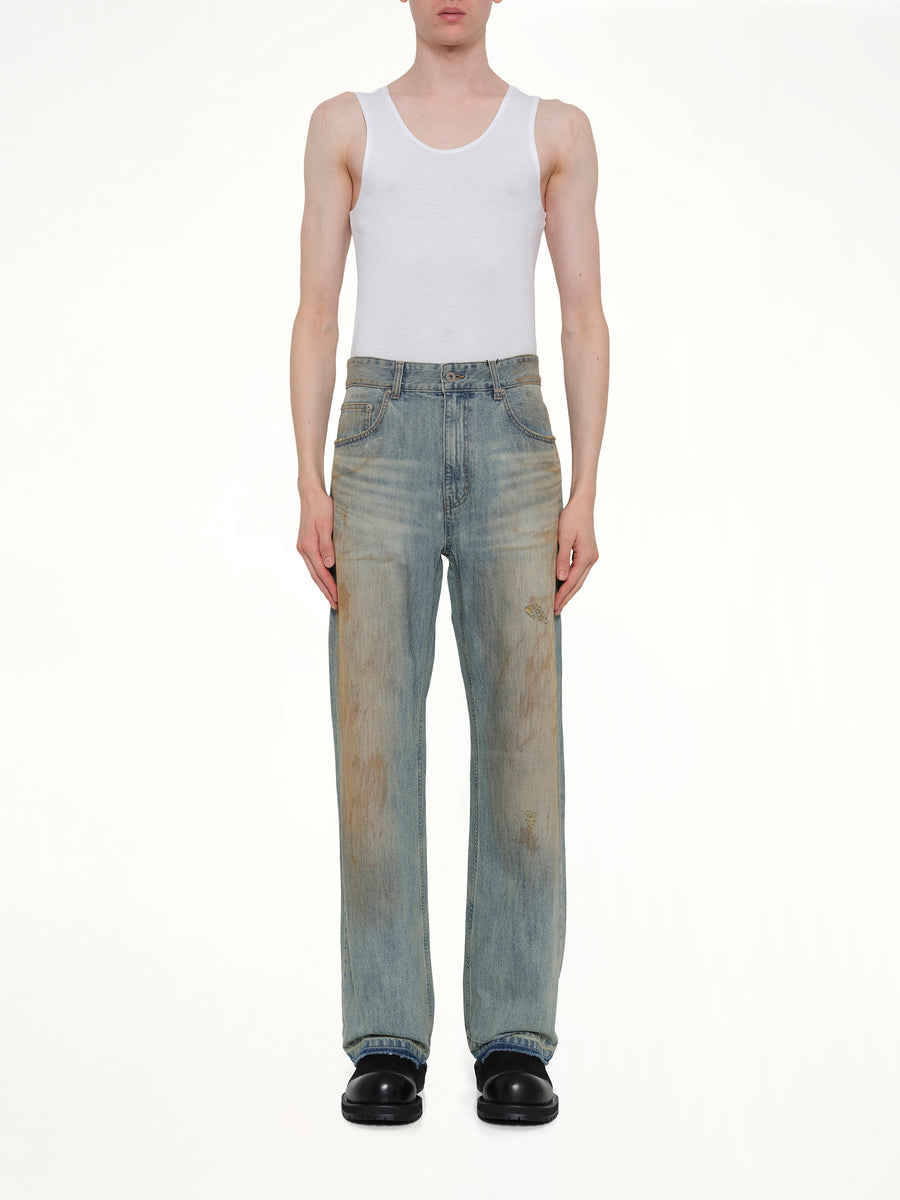 Regular-Fit Denim Pants in Blue