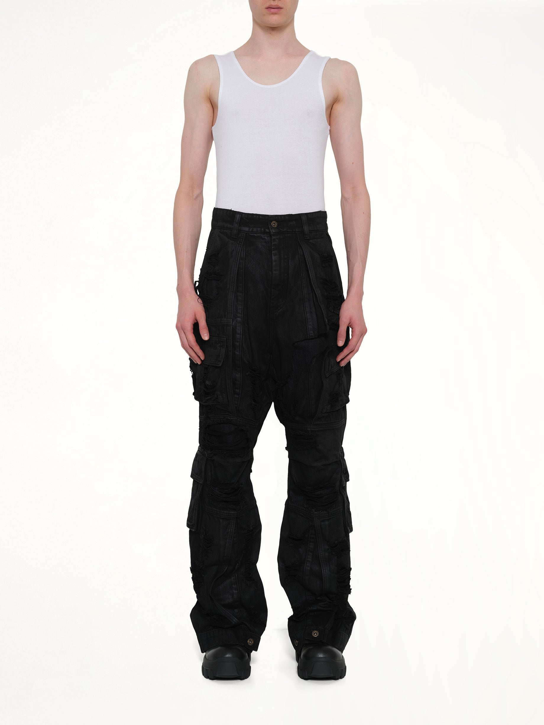Double-Layer Trousers in Black