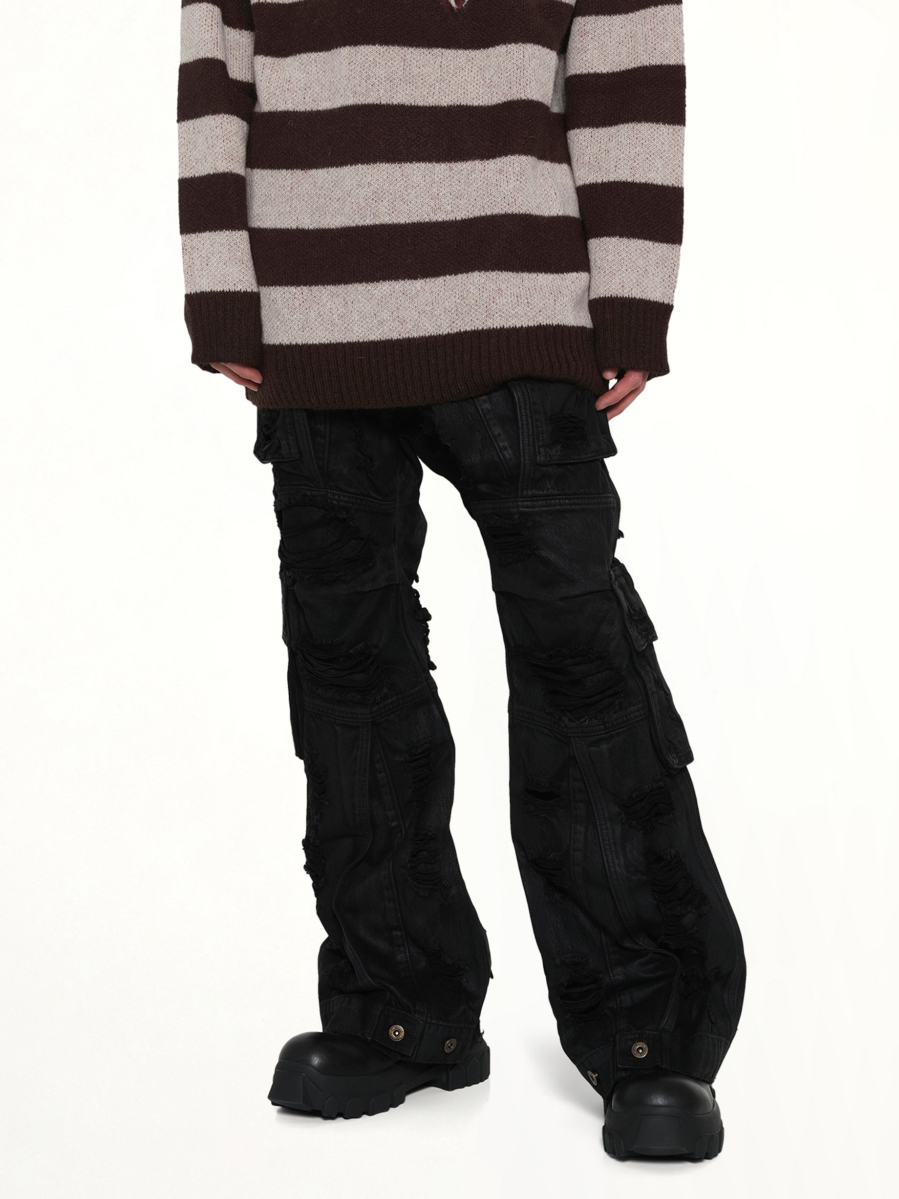 Double-Layer Trousers in Black