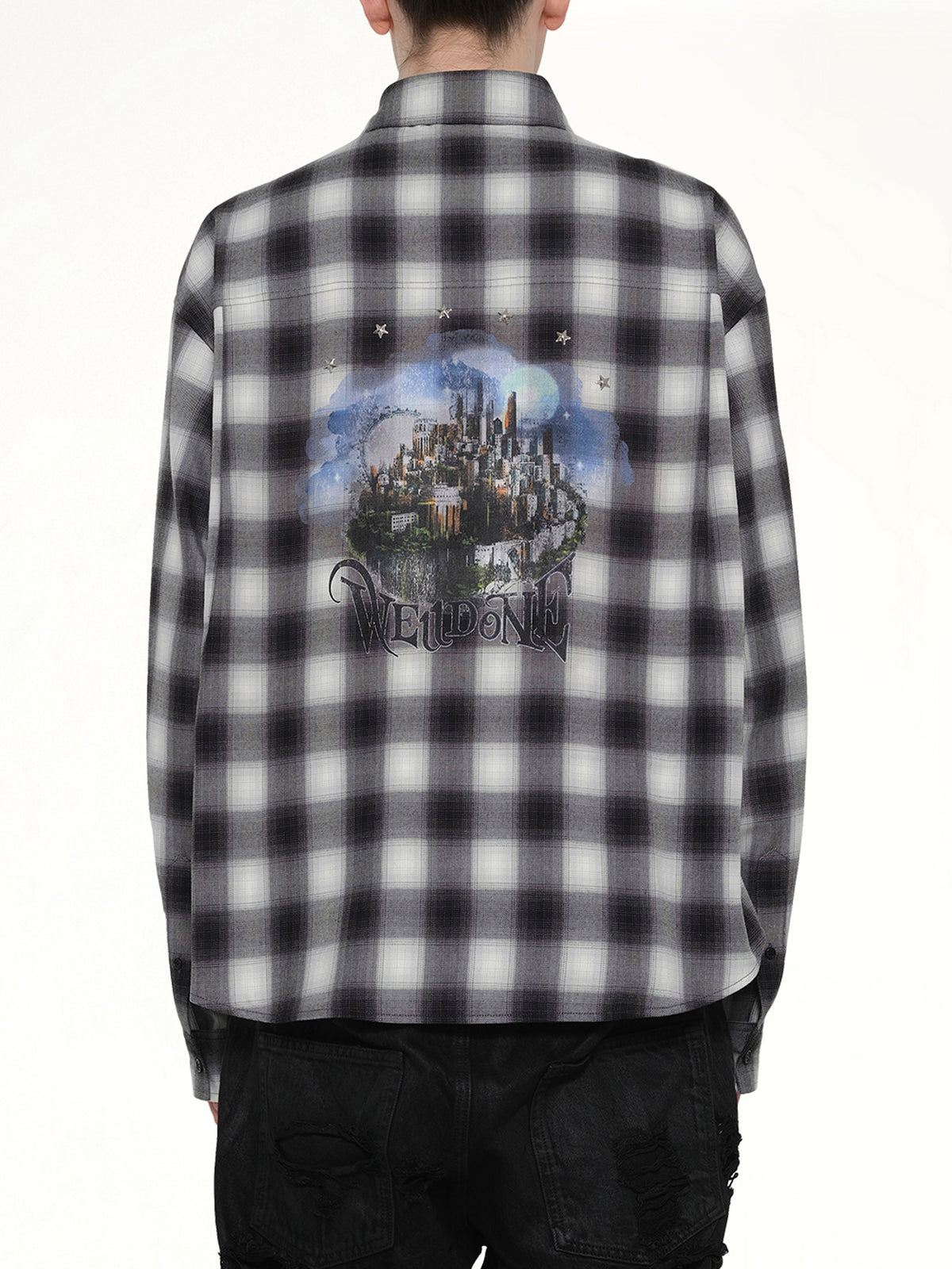 City Cherckered T-Shirt in Black
