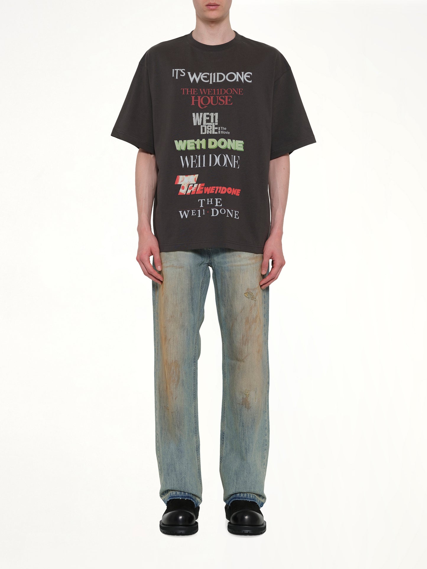 Multi Graphic Logo T-Shirt in Grey