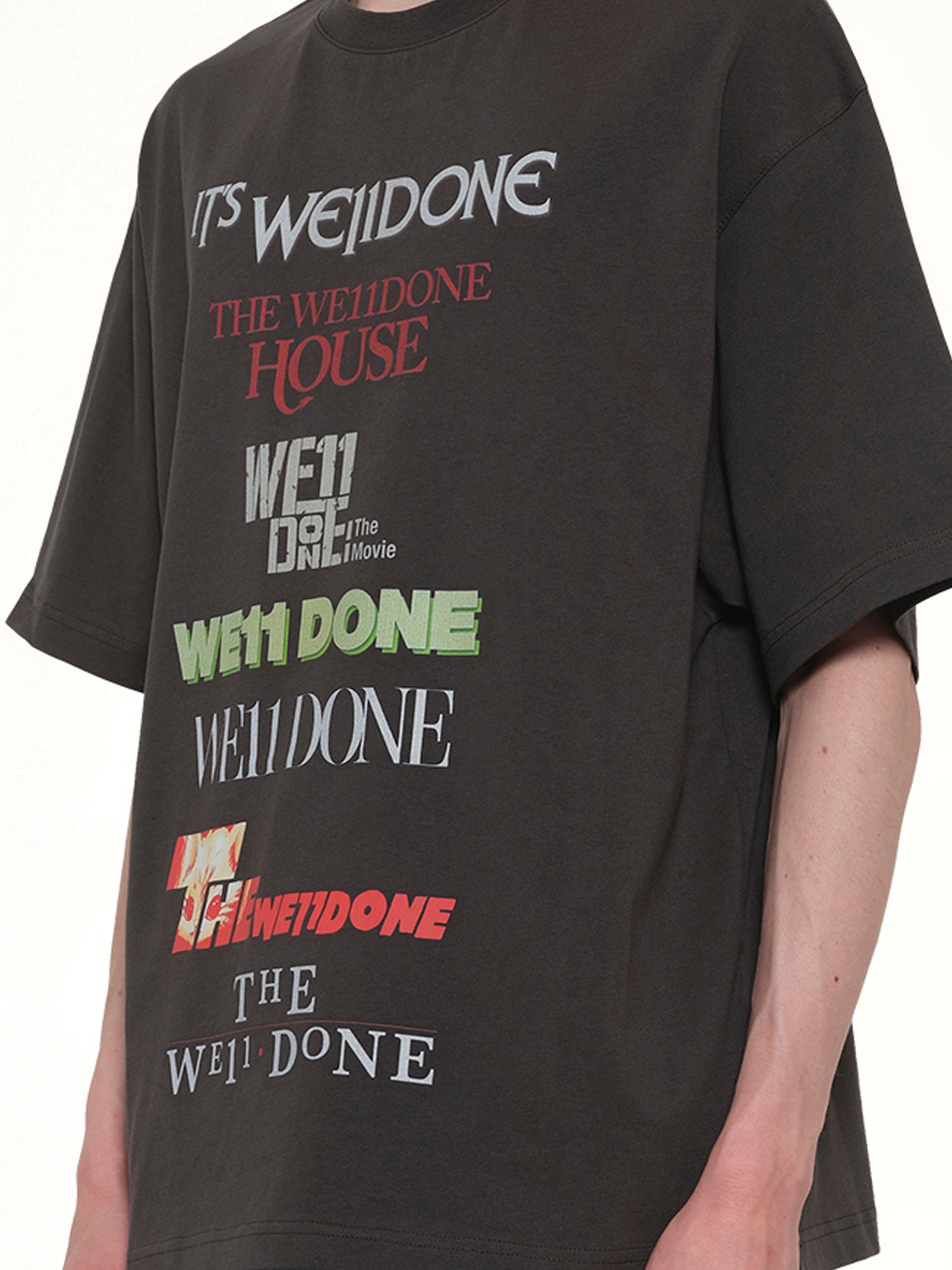Multi Graphic Logo T-Shirt in Grey