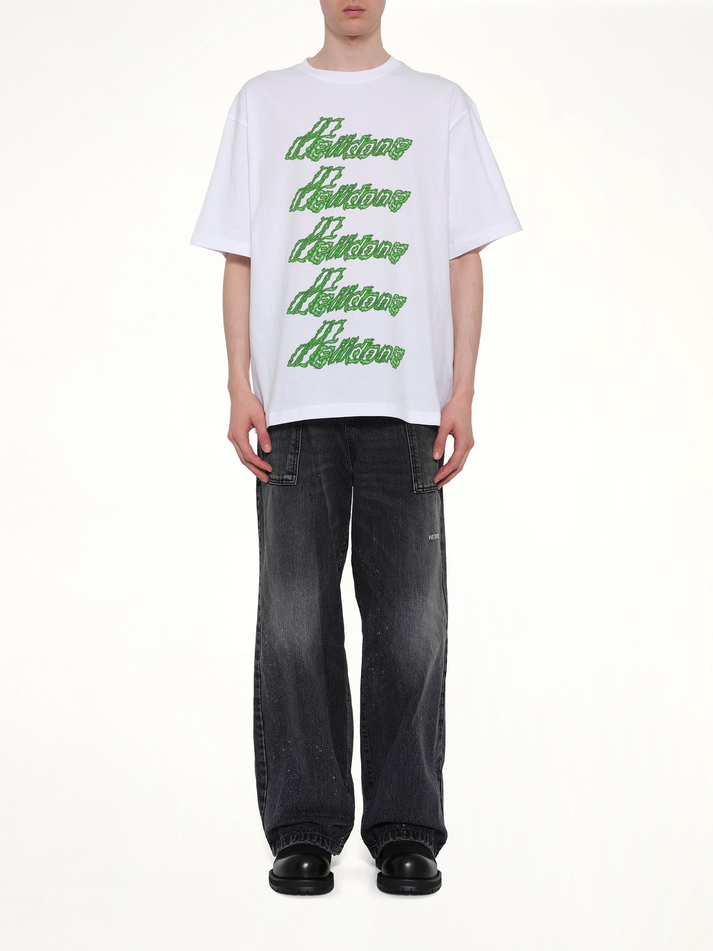 Multi-Logo T-Shirt in White/Green