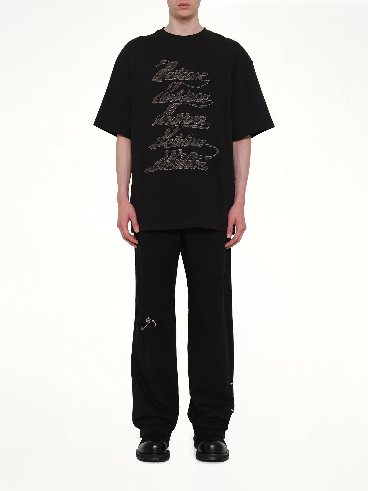 Ribbon Multi-Logo T-Shirt in Black