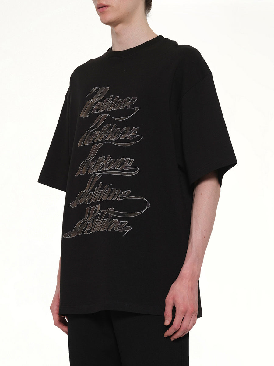 Ribbon Multi-Logo T-Shirt in Black