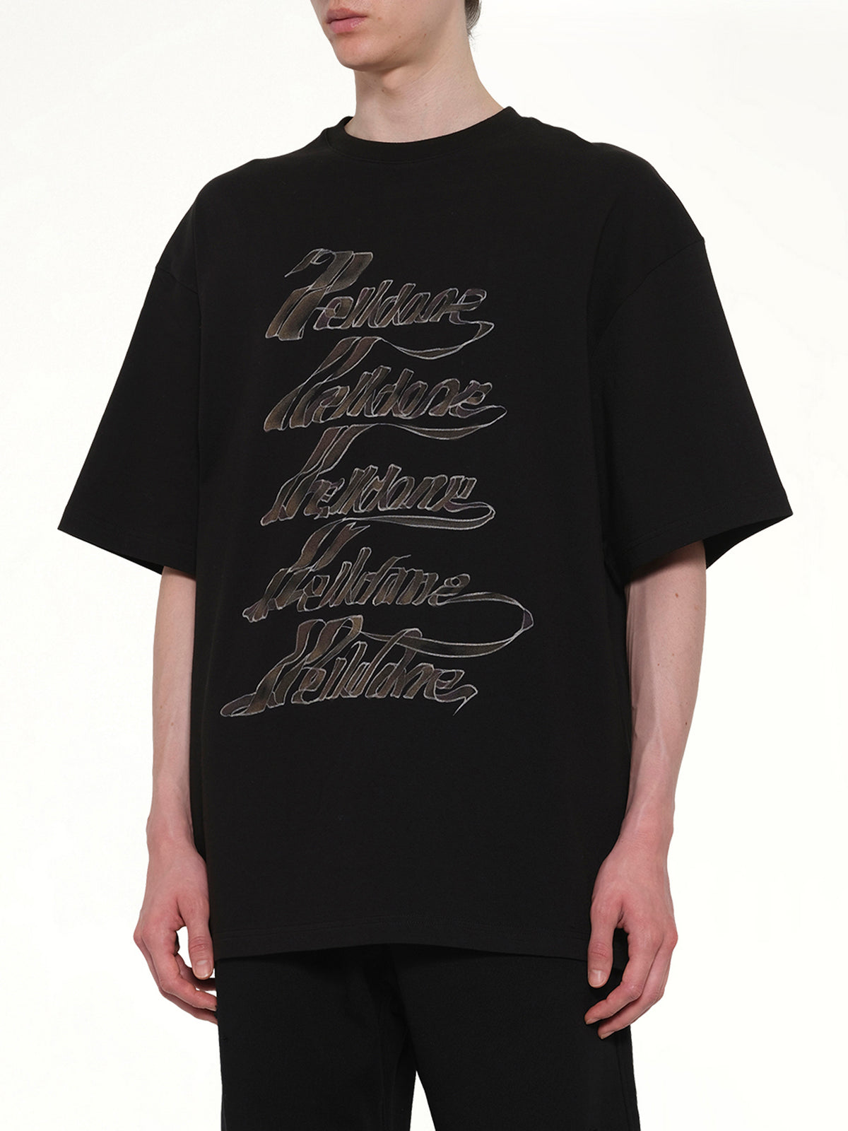 Ribbon Multi-Logo T-Shirt in Black