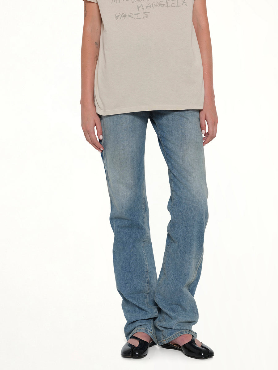 Straight 5 Pocket Jeans in Light Blue Indigo