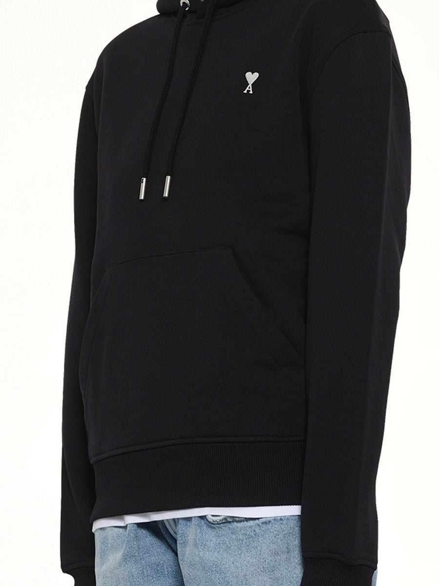 Contrasted Ami De Coeur Hoodie in Black