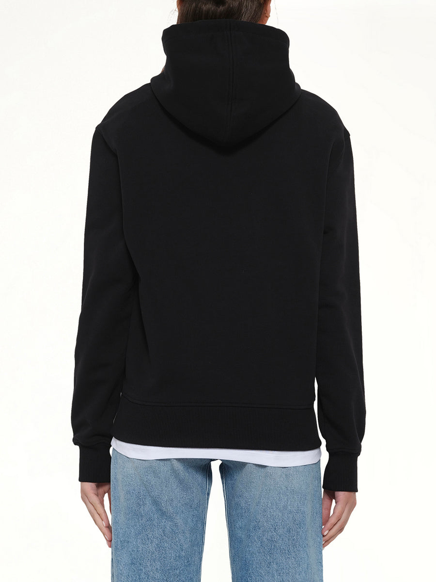 Contrasted Ami De Coeur Hoodie in Black