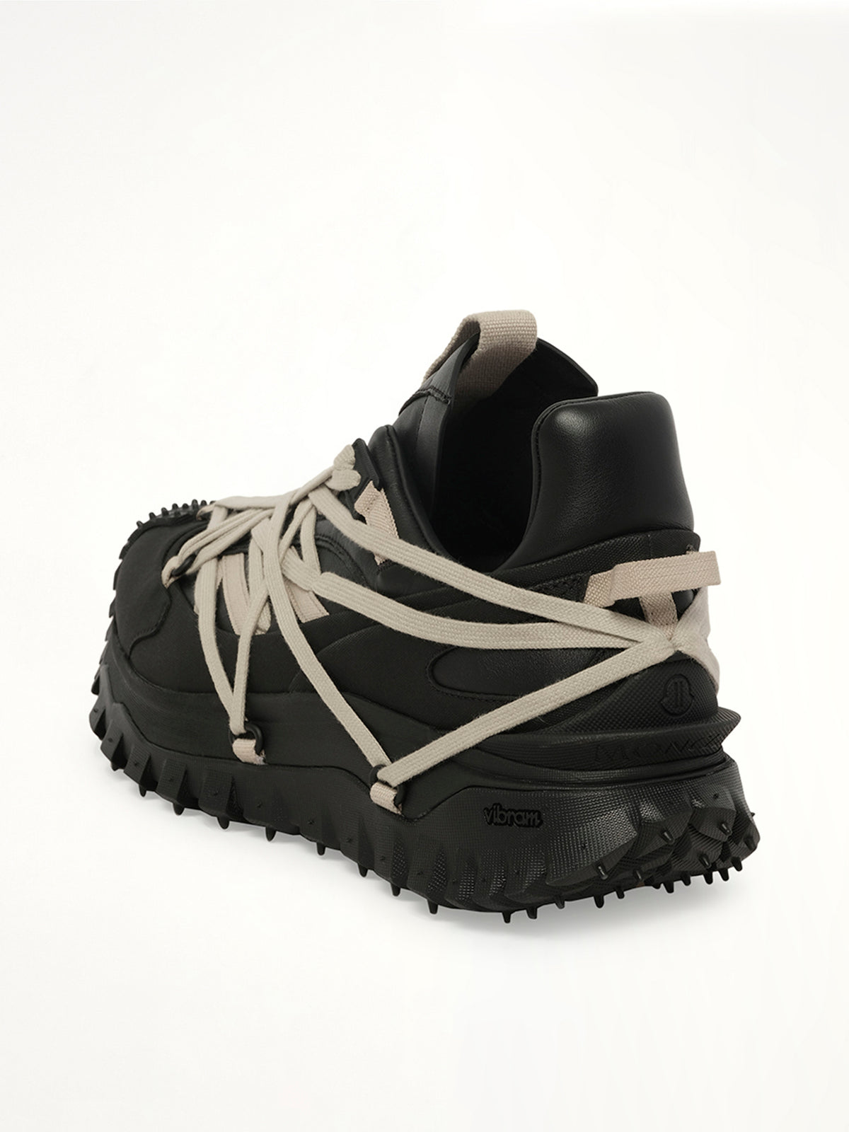 Rick Owens x Moncler Trail Grip Megalace Sneaker in Black Back View | RICK OWENS