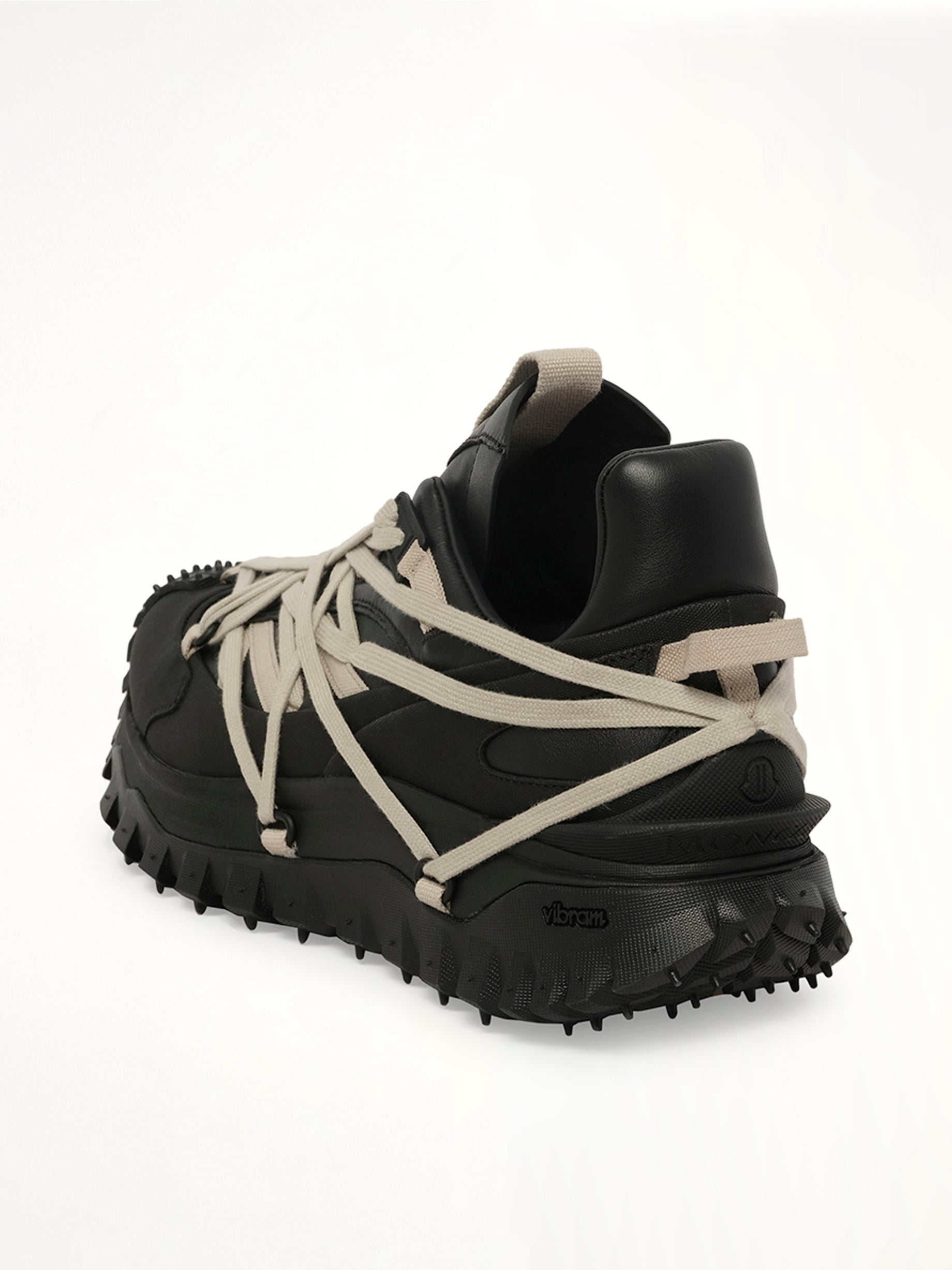 Rick Owens x Moncler Trail Grip Megalace Sneaker in Black Back View | RICK OWENS