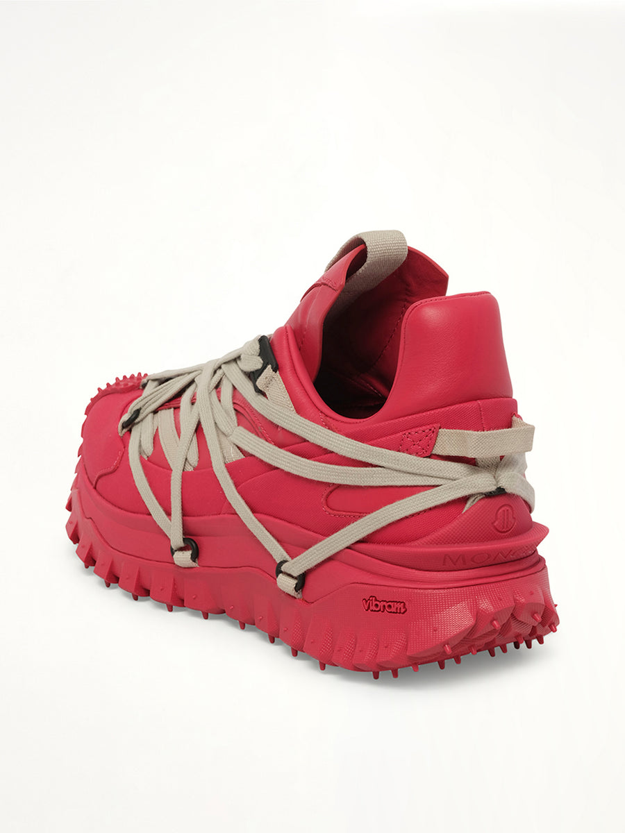Rick Owens x Moncler Trail Grip Megalace Sneaker in Carnelian Back View | RICK OWENS