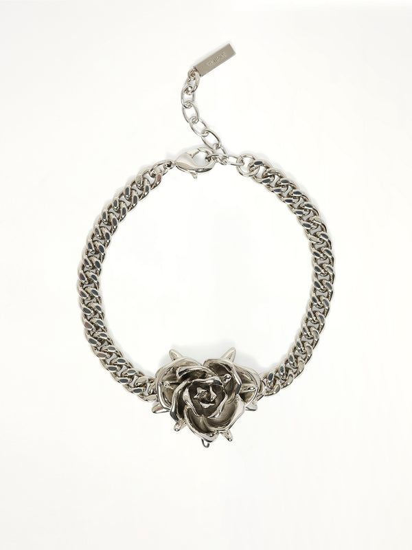Small Spiky Rose Bracelet in Silver