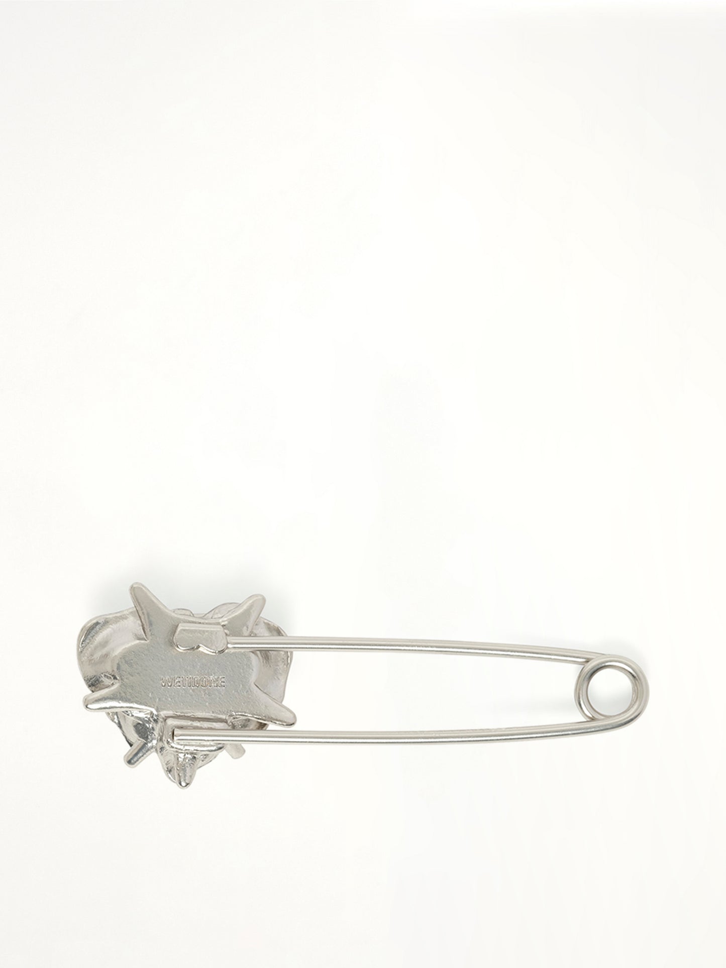 Small Spiky Rose Pin Brooch in Silver/Black