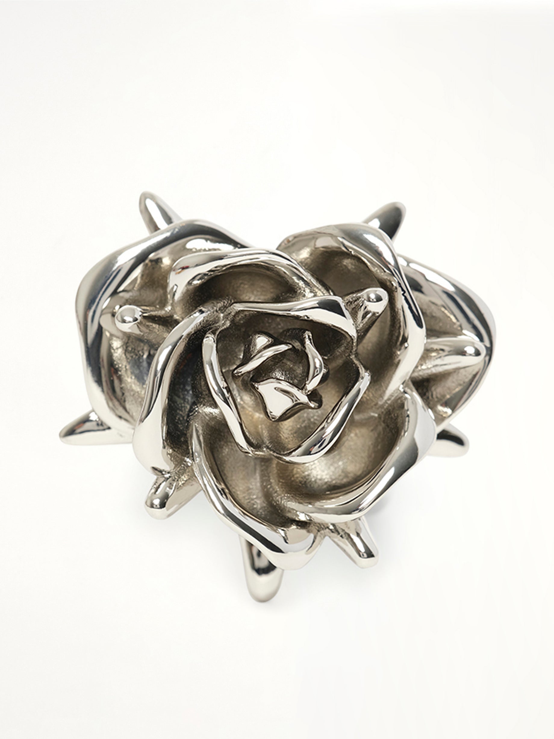 Spiky Rose Ring in Silver