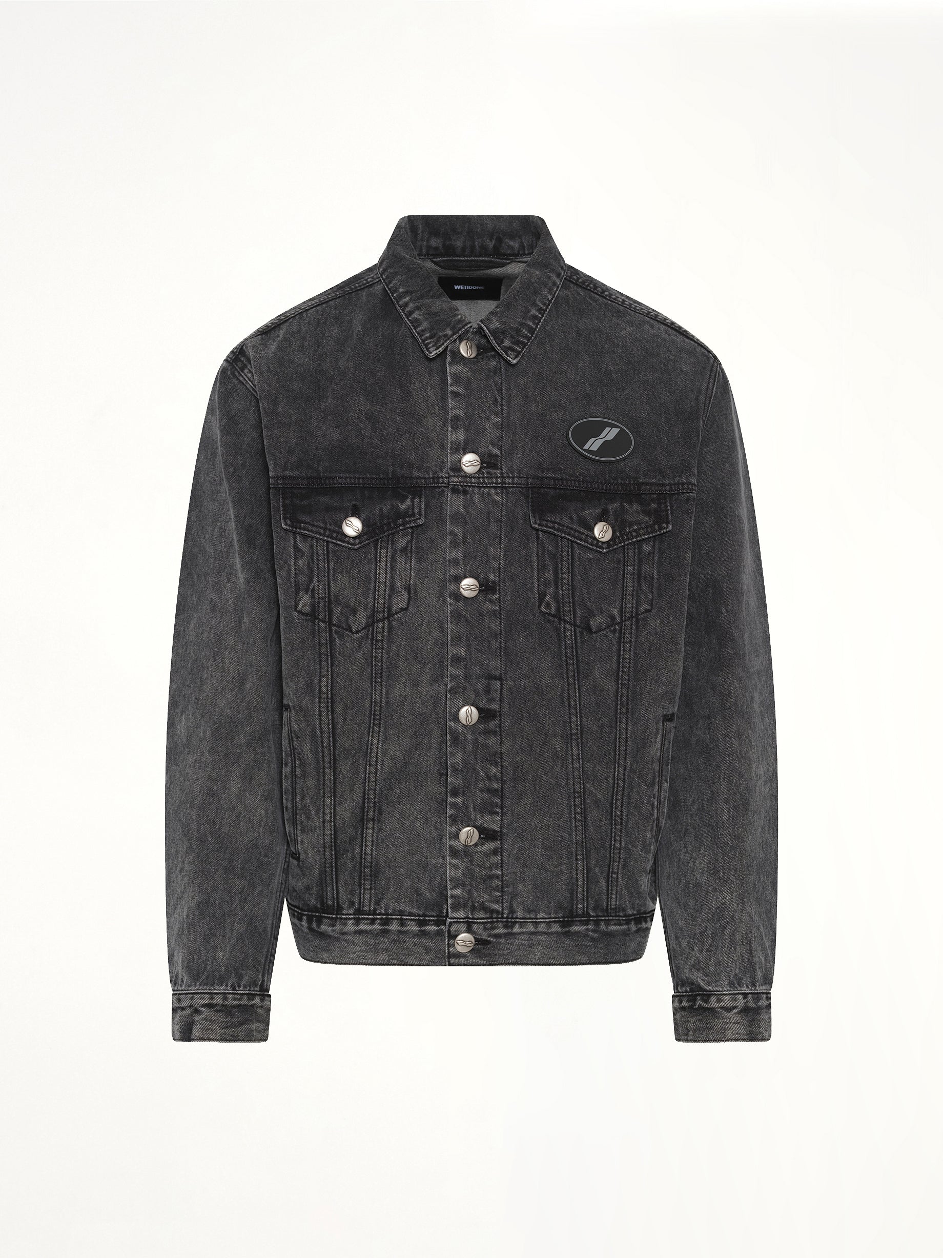 Oversized Denim Jacket in Washed Black